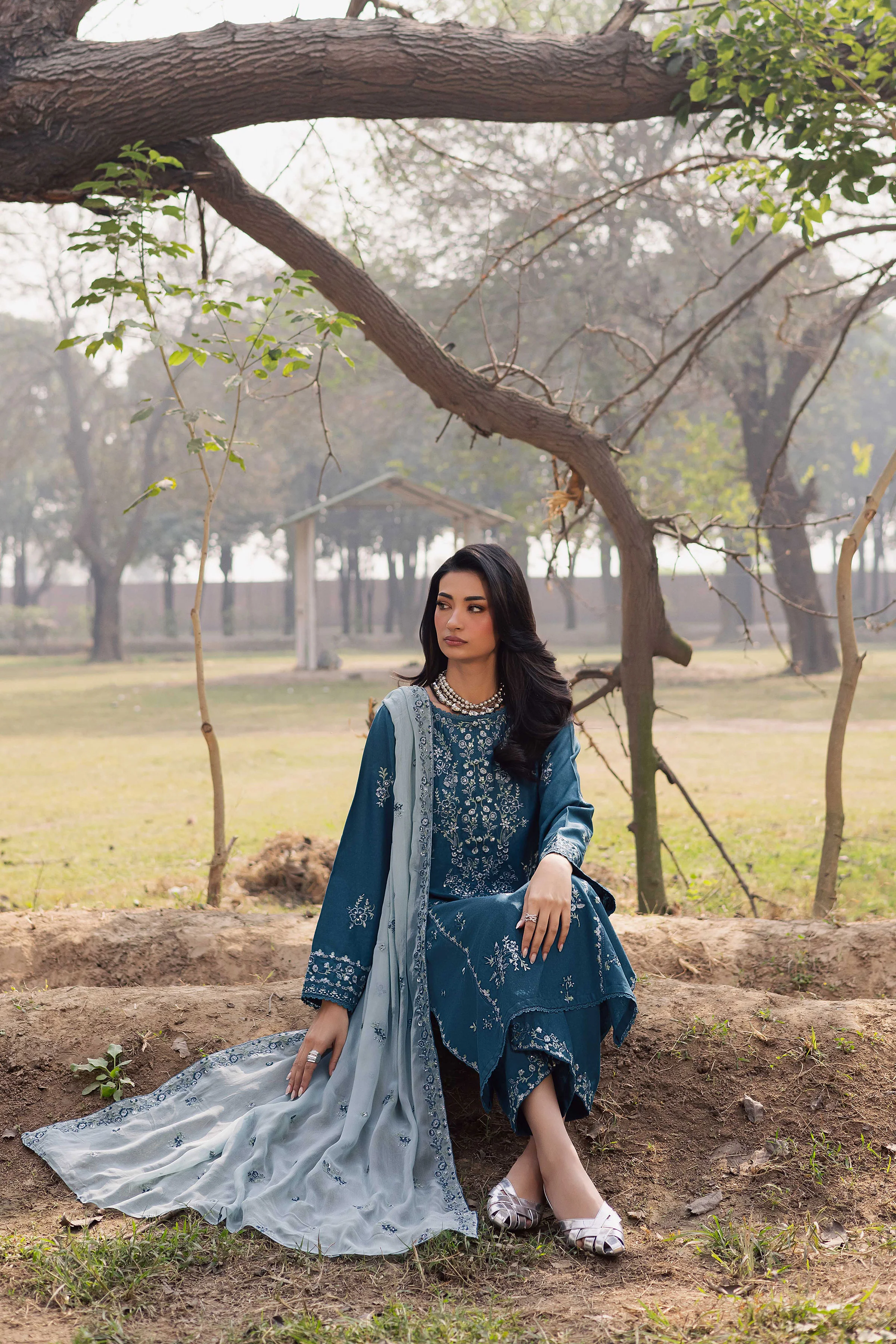 Punch 3Pc - Embroidered Karandi Dress - Image 6