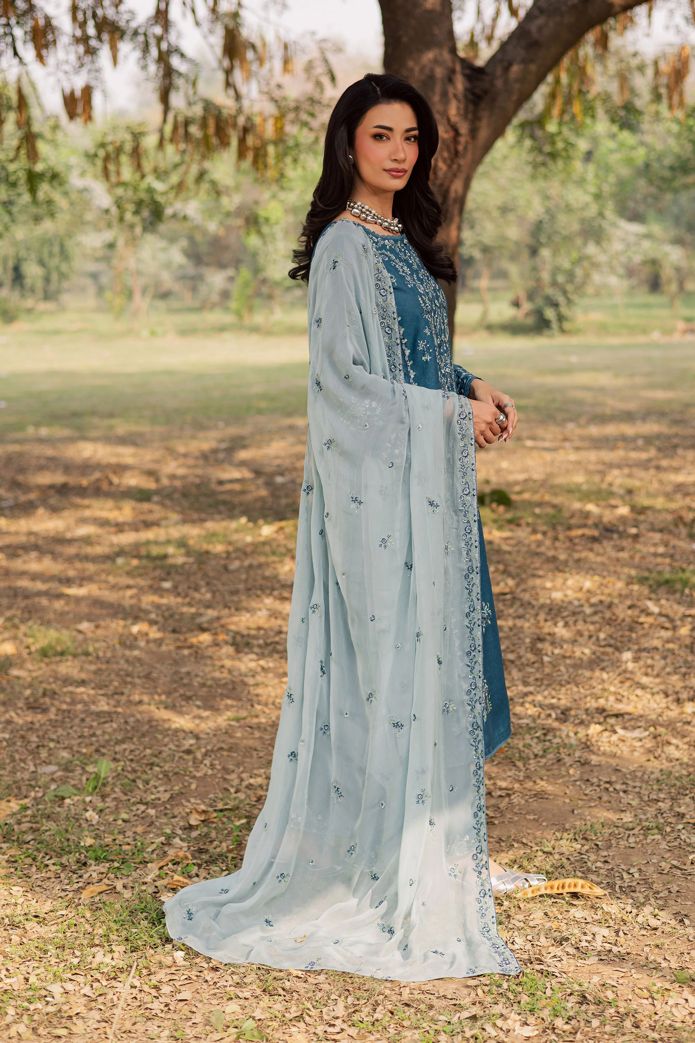 Punch 3Pc - Embroidered Karandi Dress - Image 7