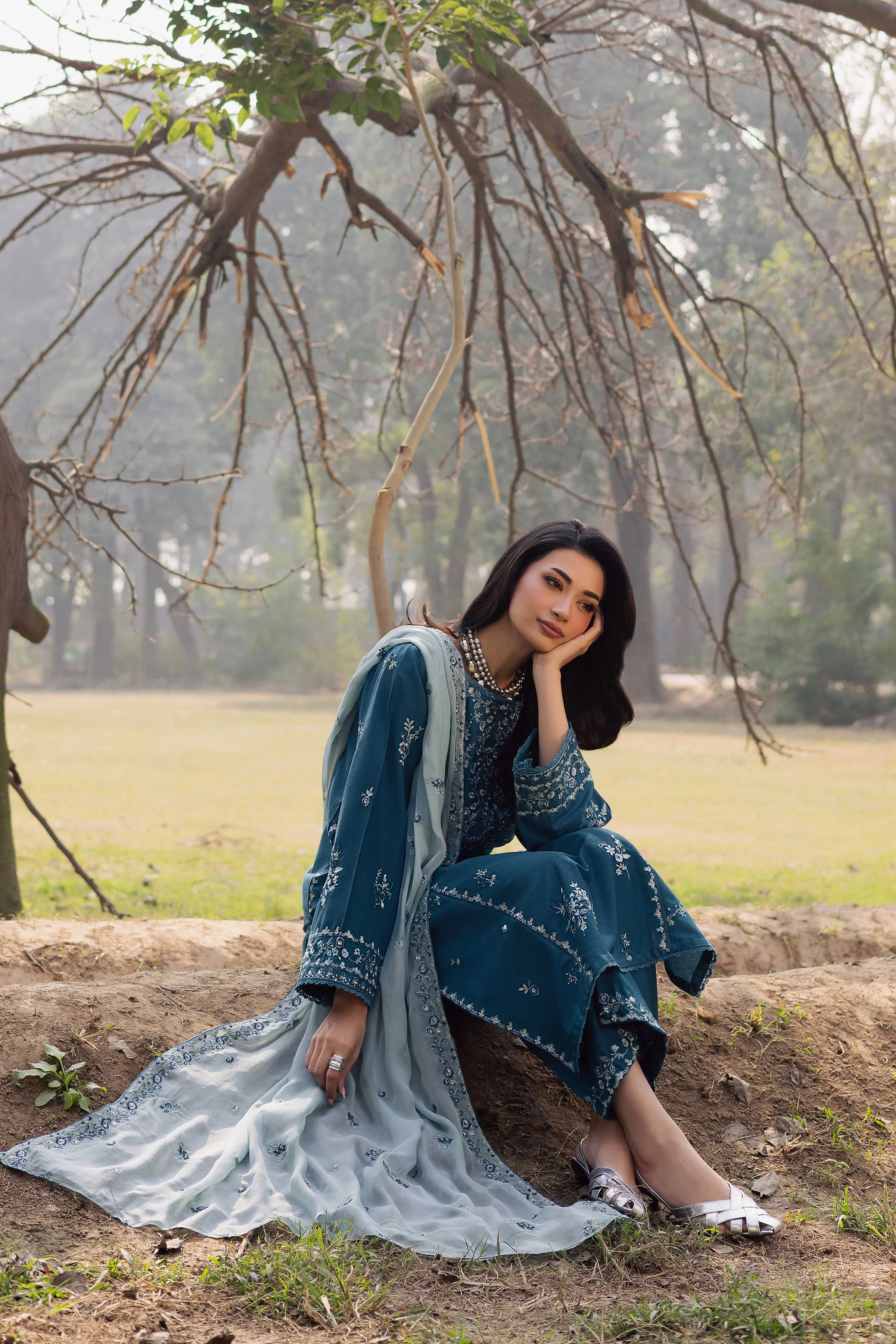 Punch 3Pc - Embroidered Karandi Dress - Image 8