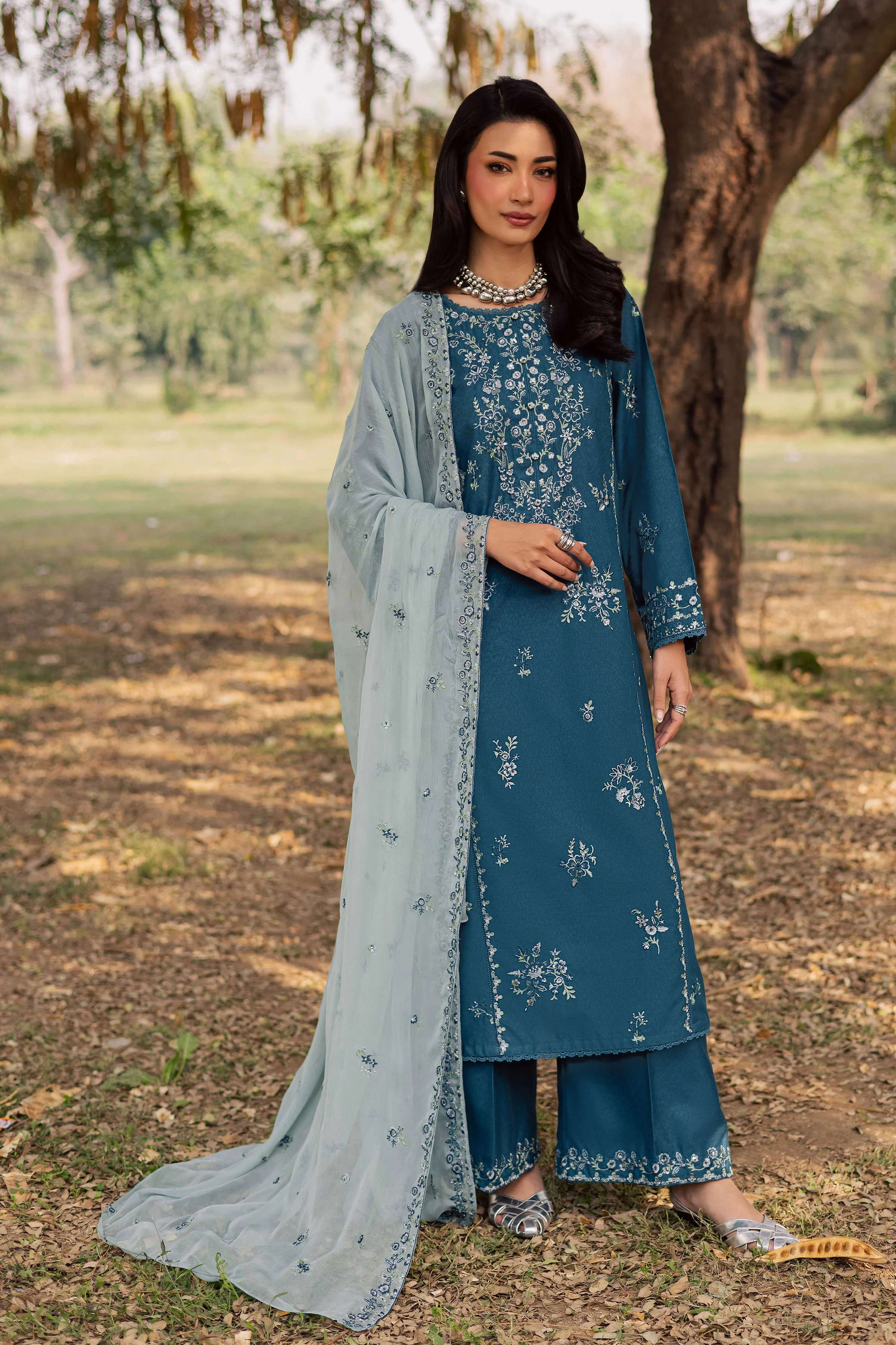 Punch 3Pc - Embroidered Karandi Dress - Image 9