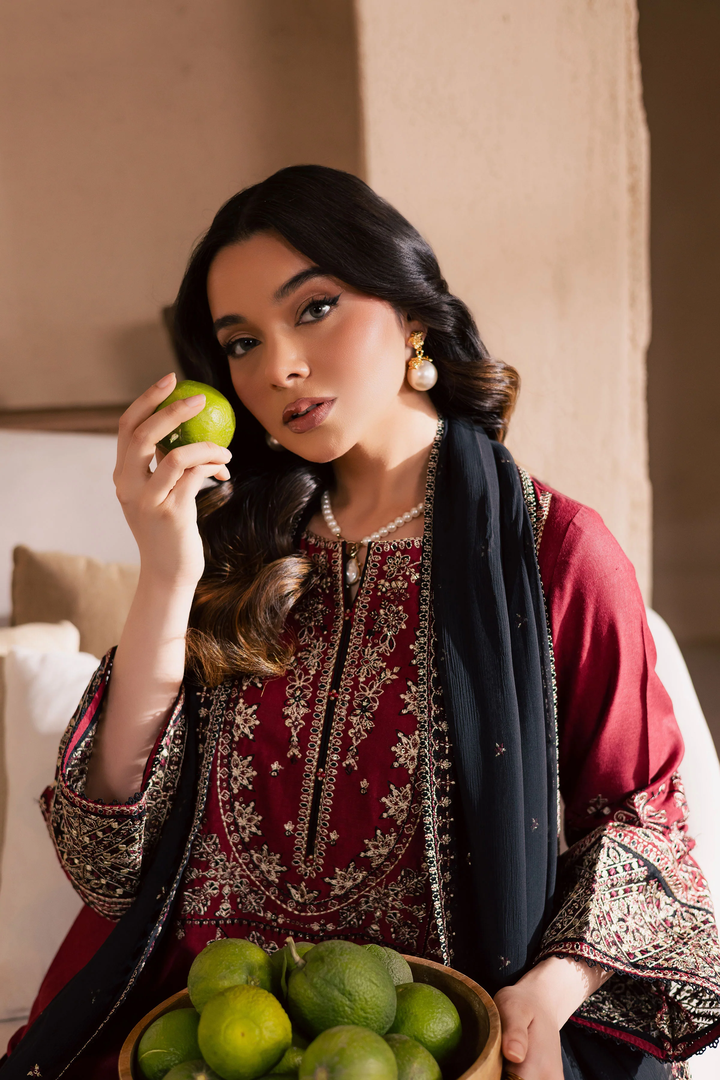 Radish 3Pc - Embroidered Khaddar Dress - Image 5