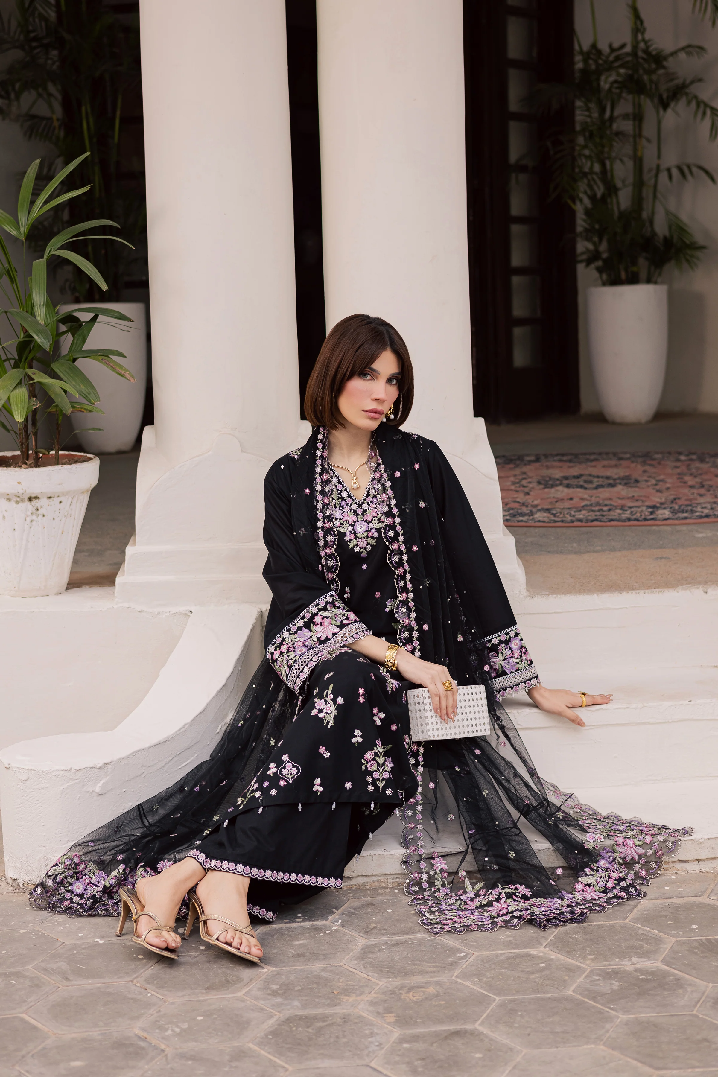 Raeqa 3Pc - Festive Embroidered Lawn - Image 4