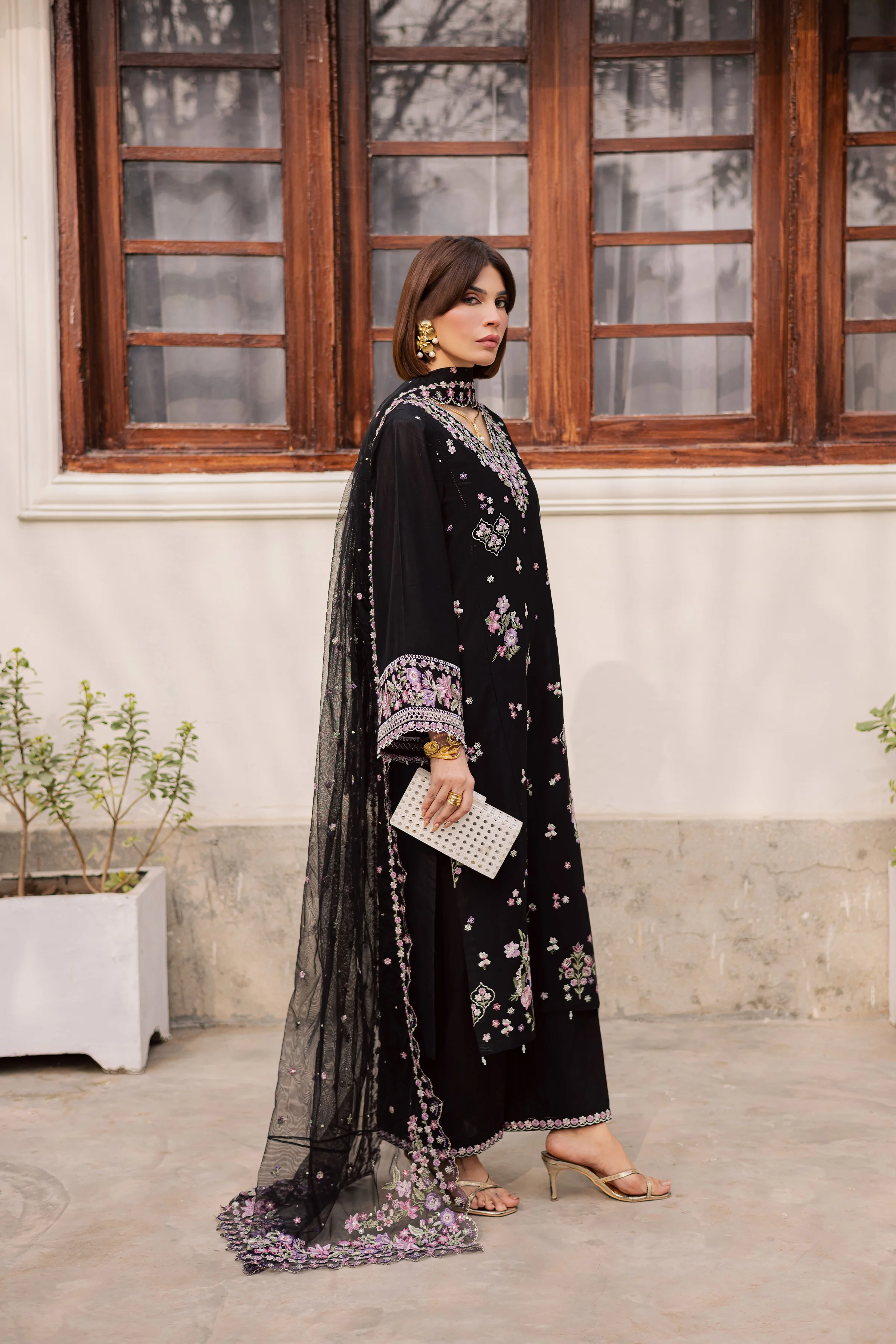 Raeqa 3Pc - Festive Embroidered Lawn - Image 5