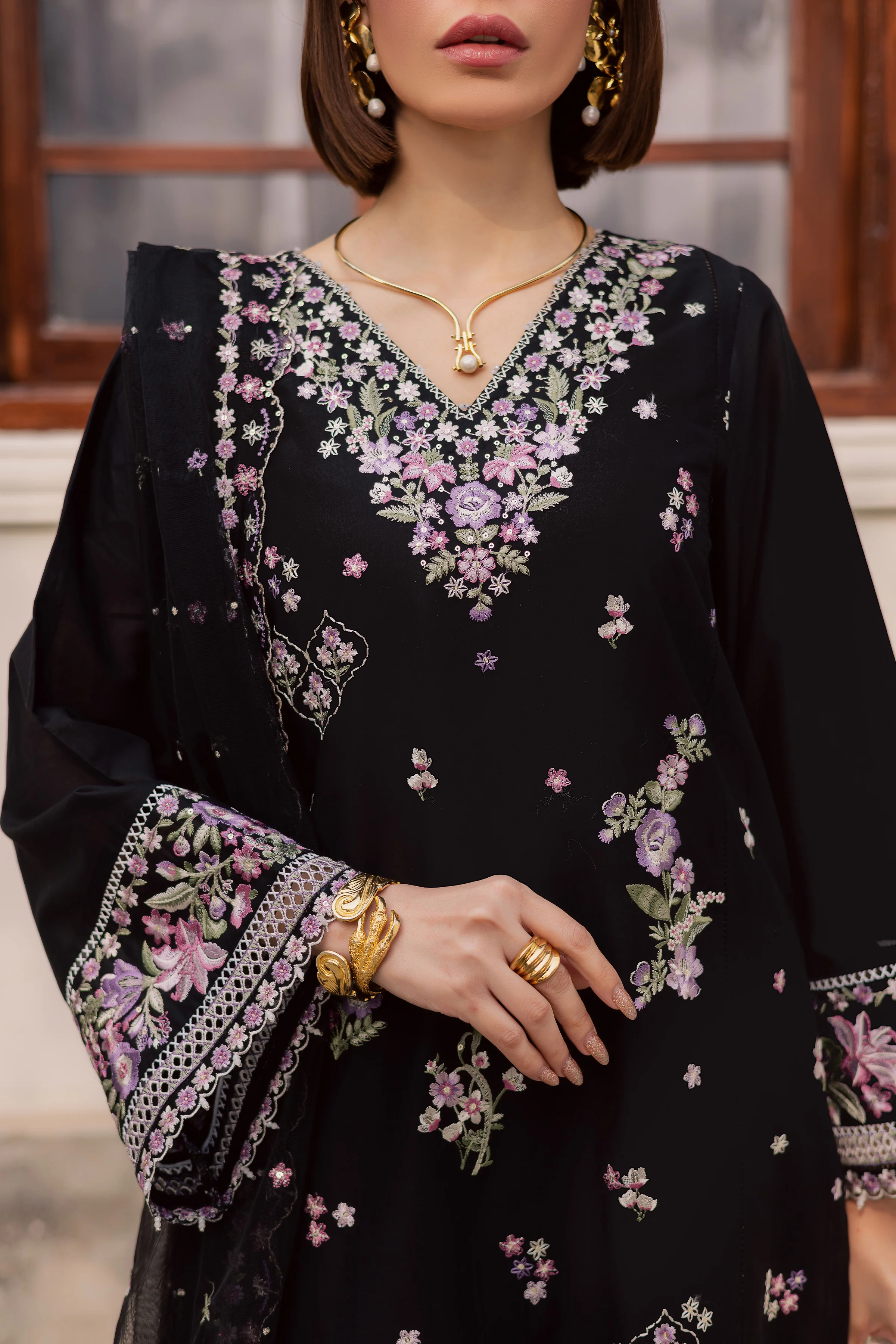 Raeqa 3Pc - Festive Embroidered Lawn - Image 7