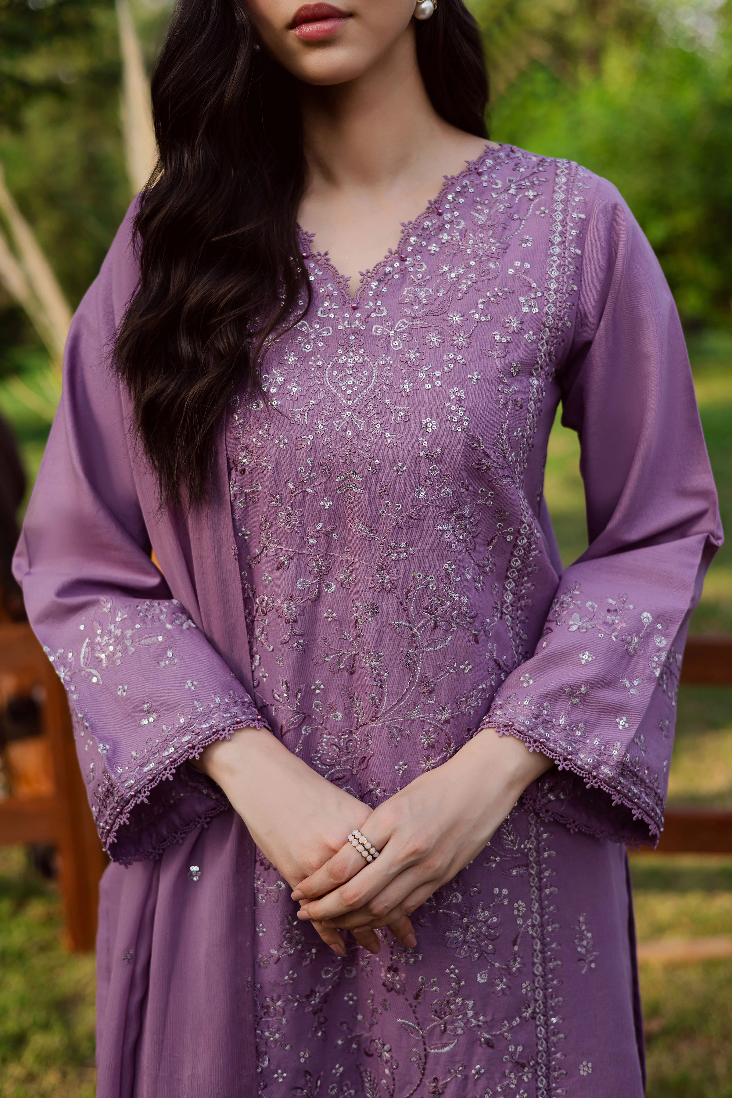 Raeven 3Pc - Embroidered Khaddar Dress - Image 6