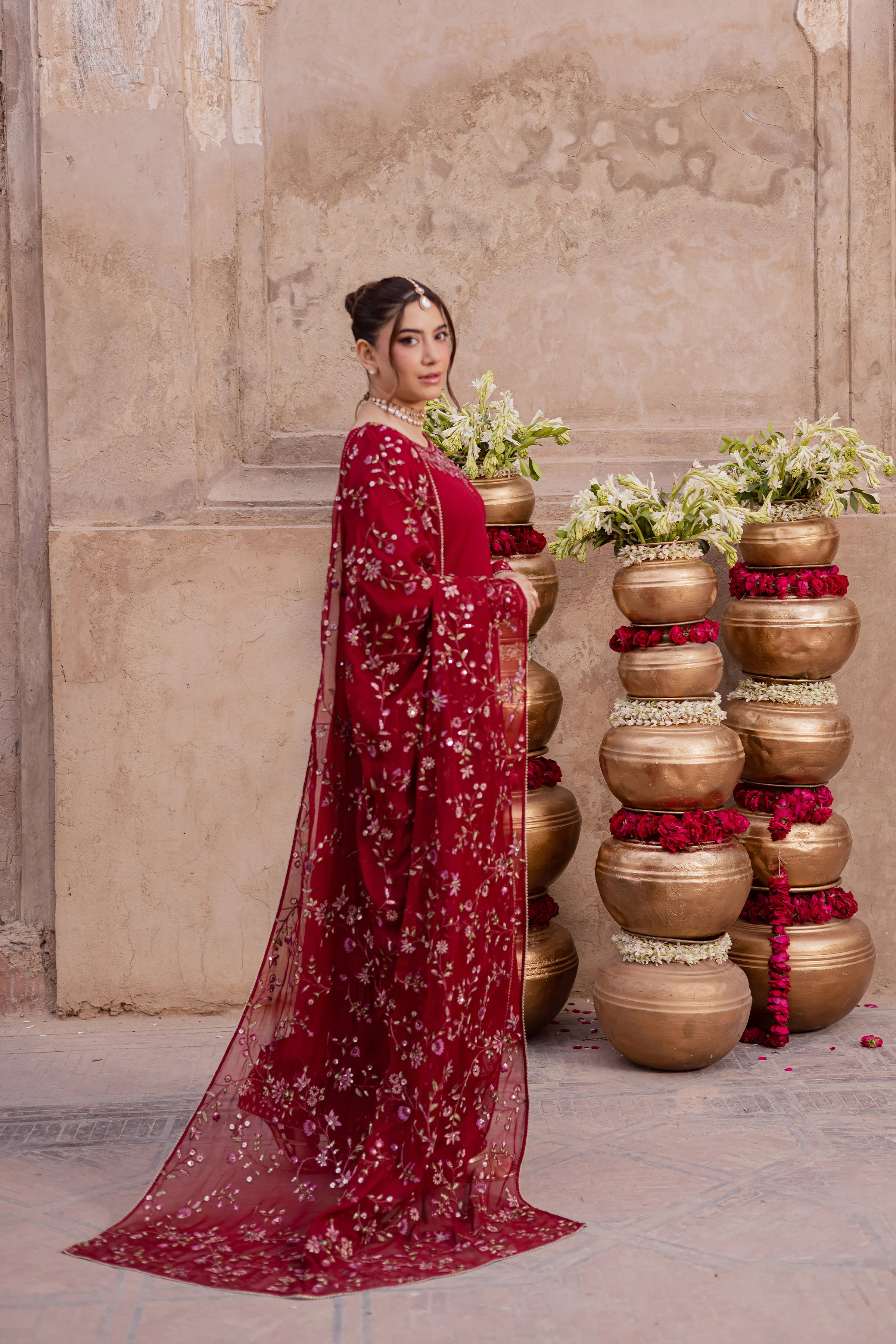 Red Adina 3Pc - Festive Luxe Pret - Image 4