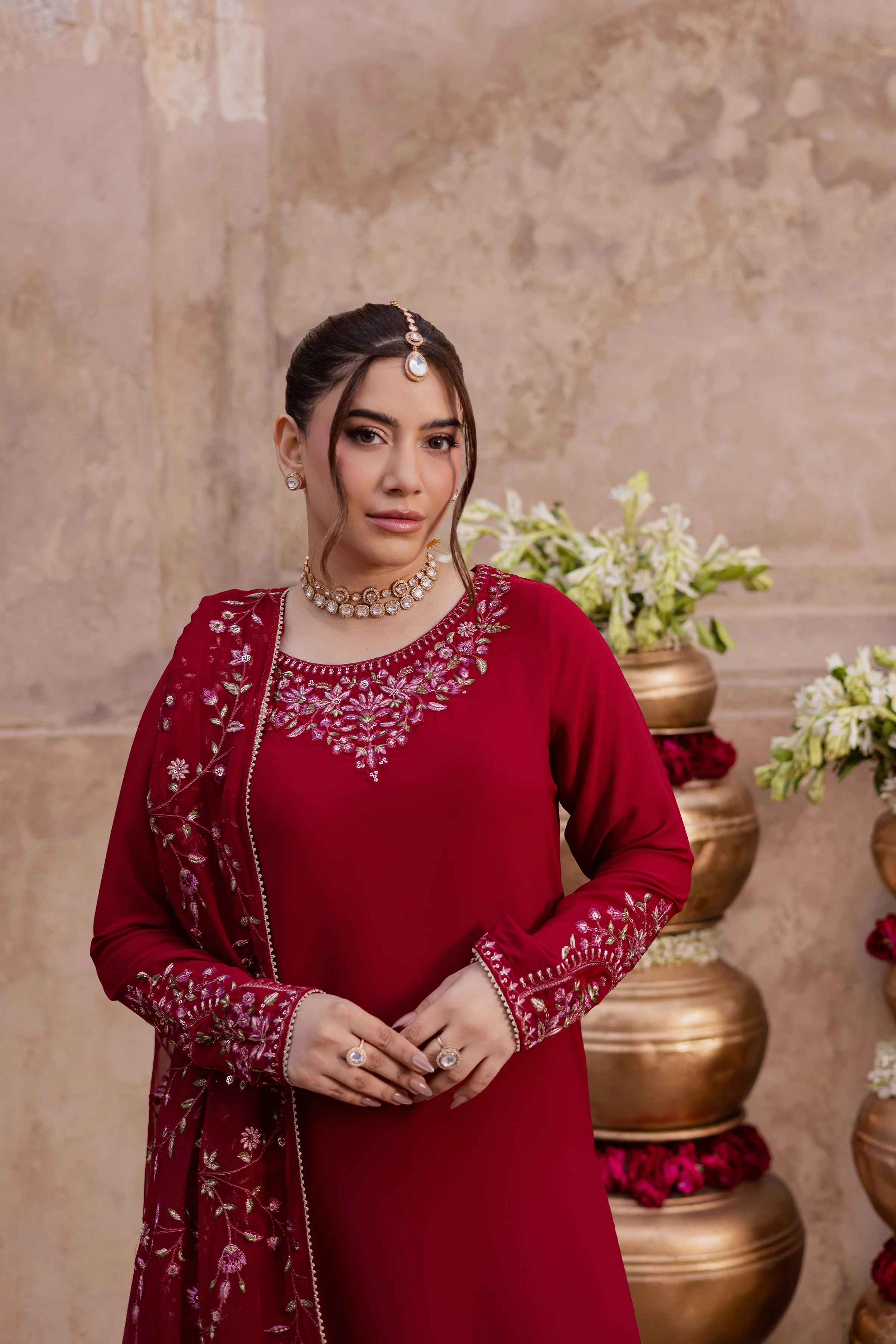 Red Adina 3Pc - Festive Luxe Pret - Image 5