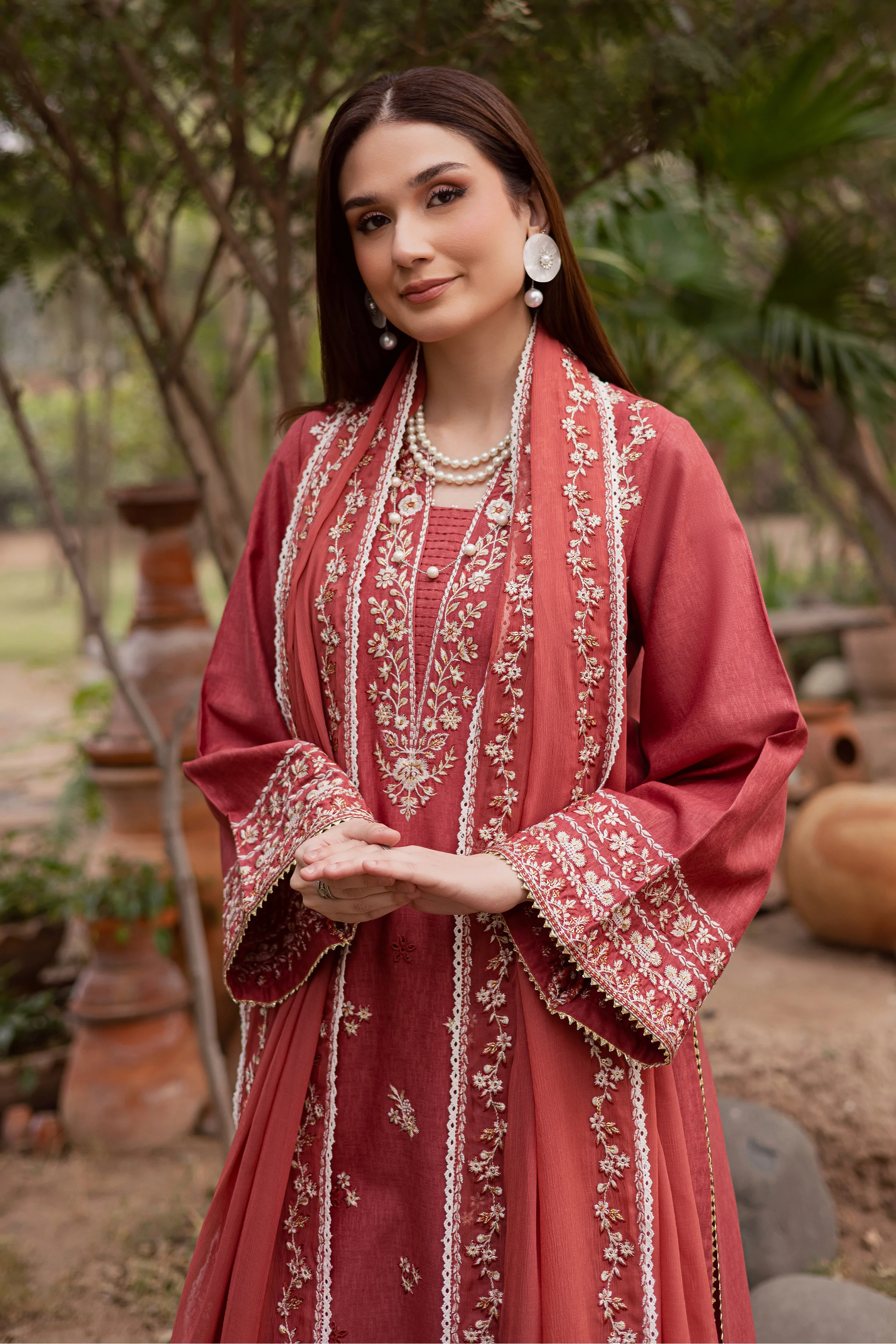 Red Carrot 3Pc - Embroidered Festive Pret - Image 3