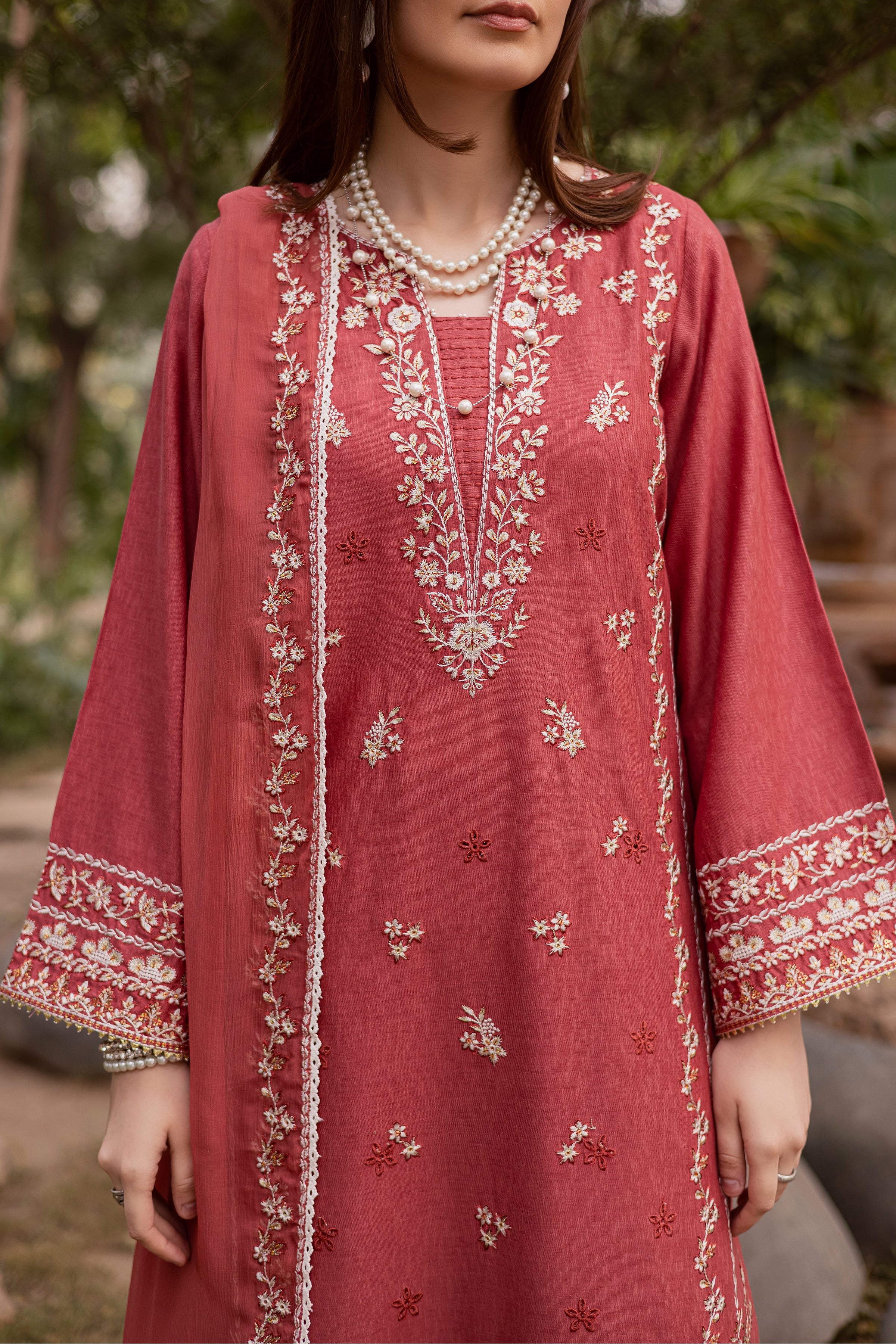 Red Carrot 3Pc - Embroidered Festive Pret - Image 6