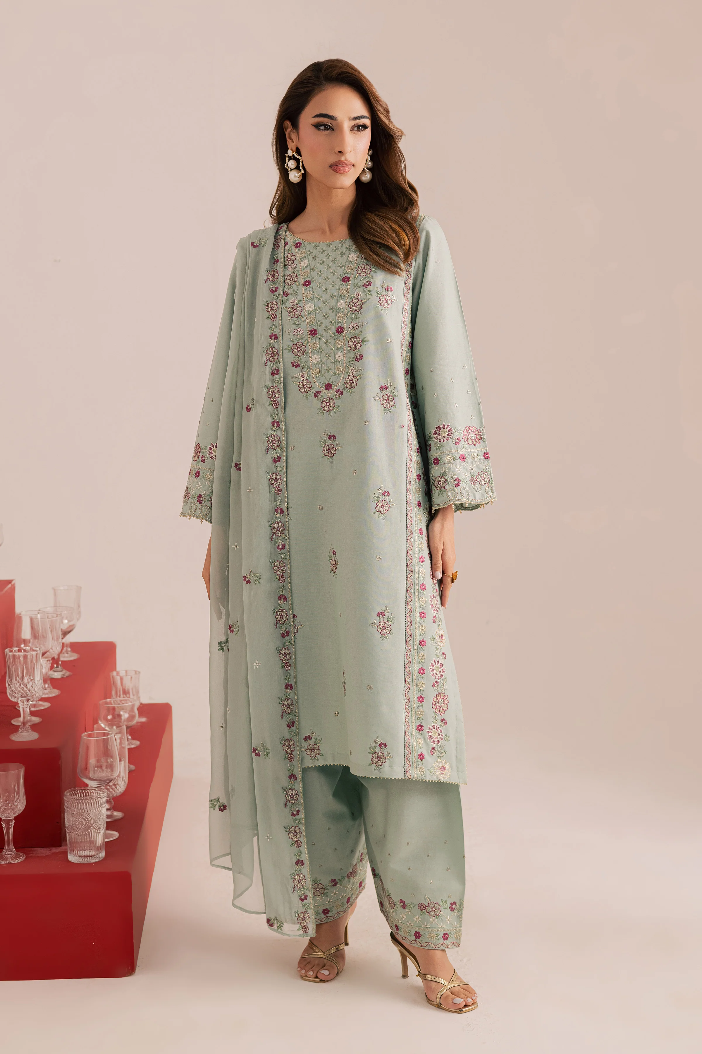Reena 3Pc - Embroidered Khaddar Dress - Image 5