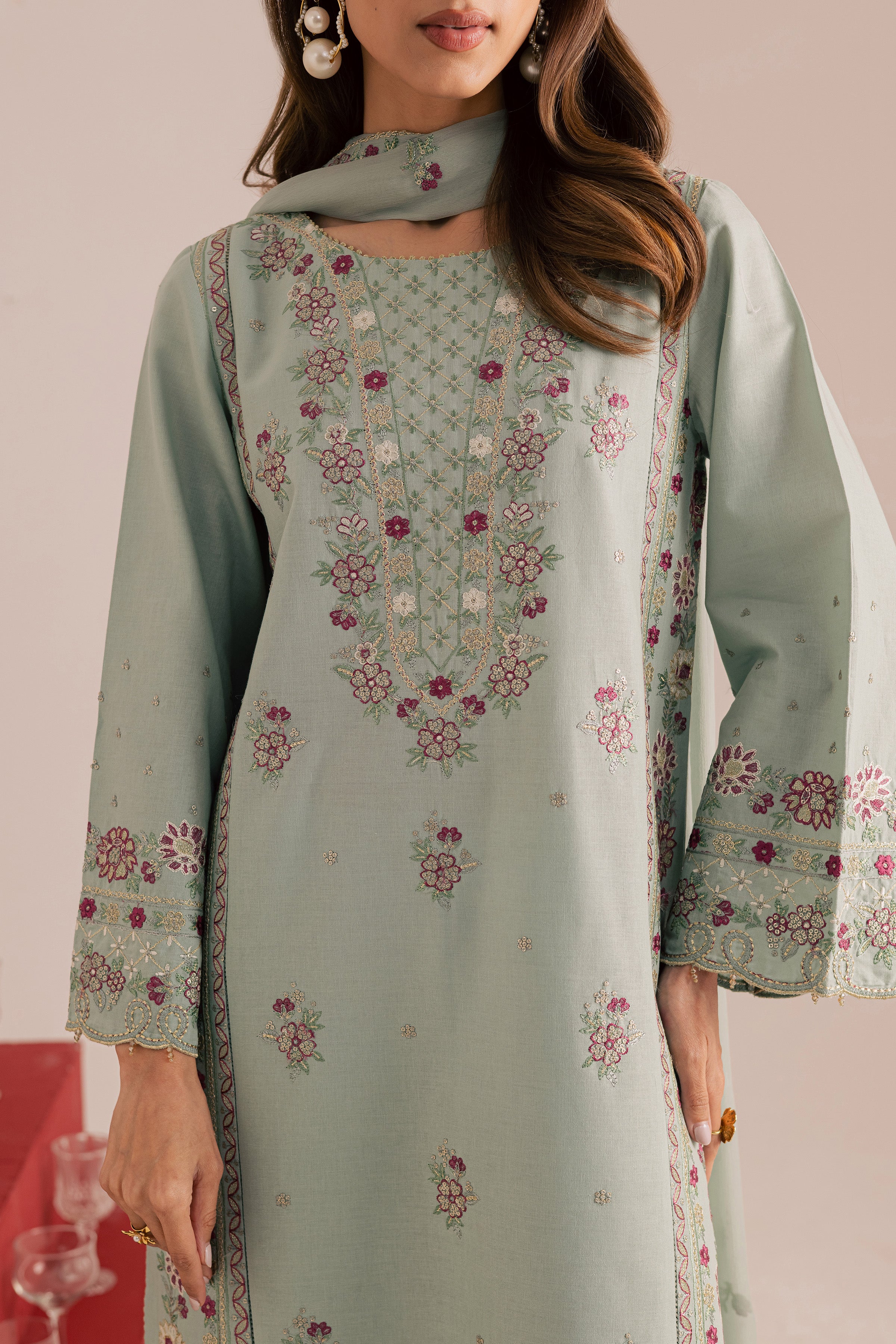 Reena 3Pc - Embroidered Khaddar Dress - Image 6