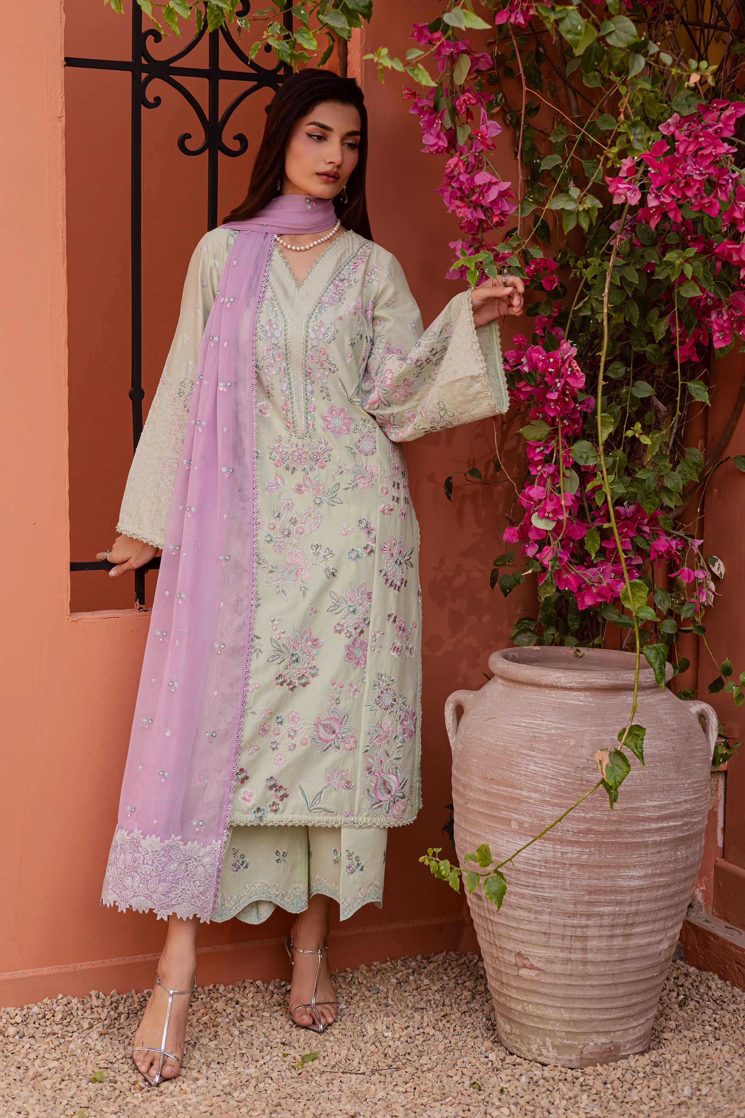 Reeya 3Pc - Festive Embroidered Lawn - Image 11