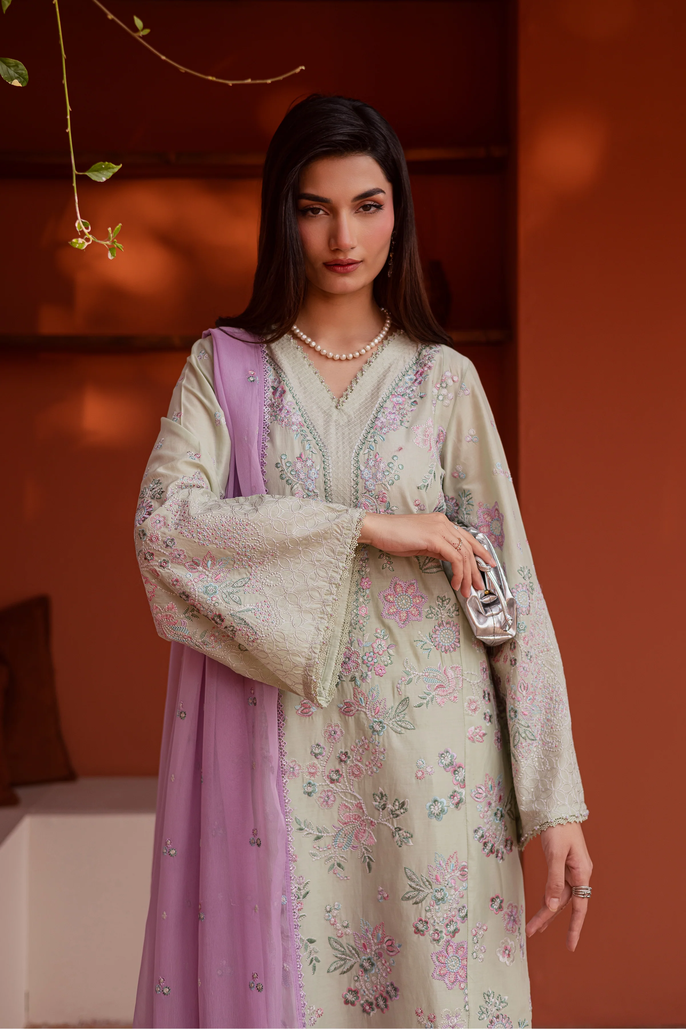 Reeya 3Pc - Festive Embroidered Lawn - Image 13