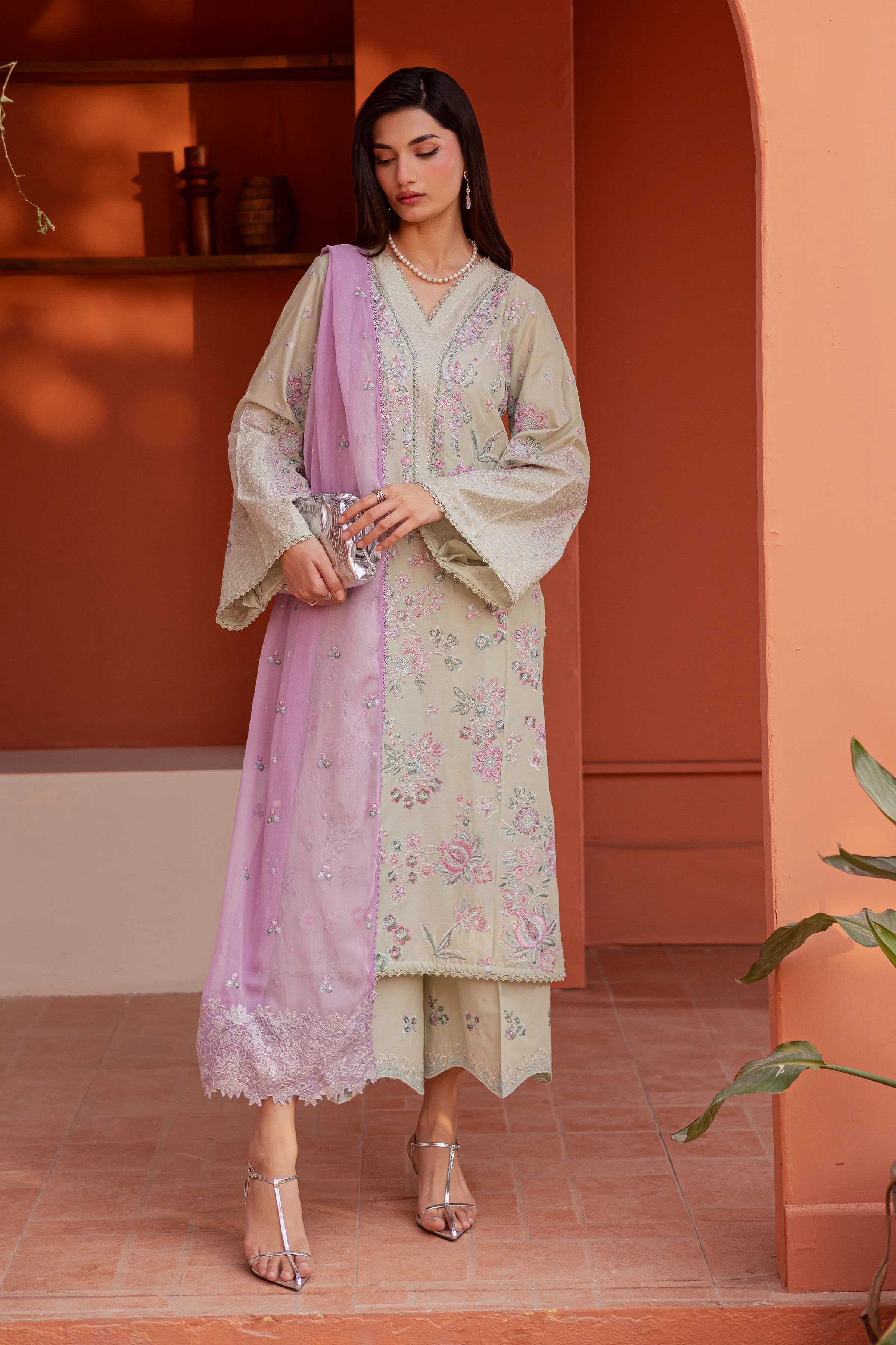 Reeya 3Pc - Festive Embroidered Lawn - Image 3