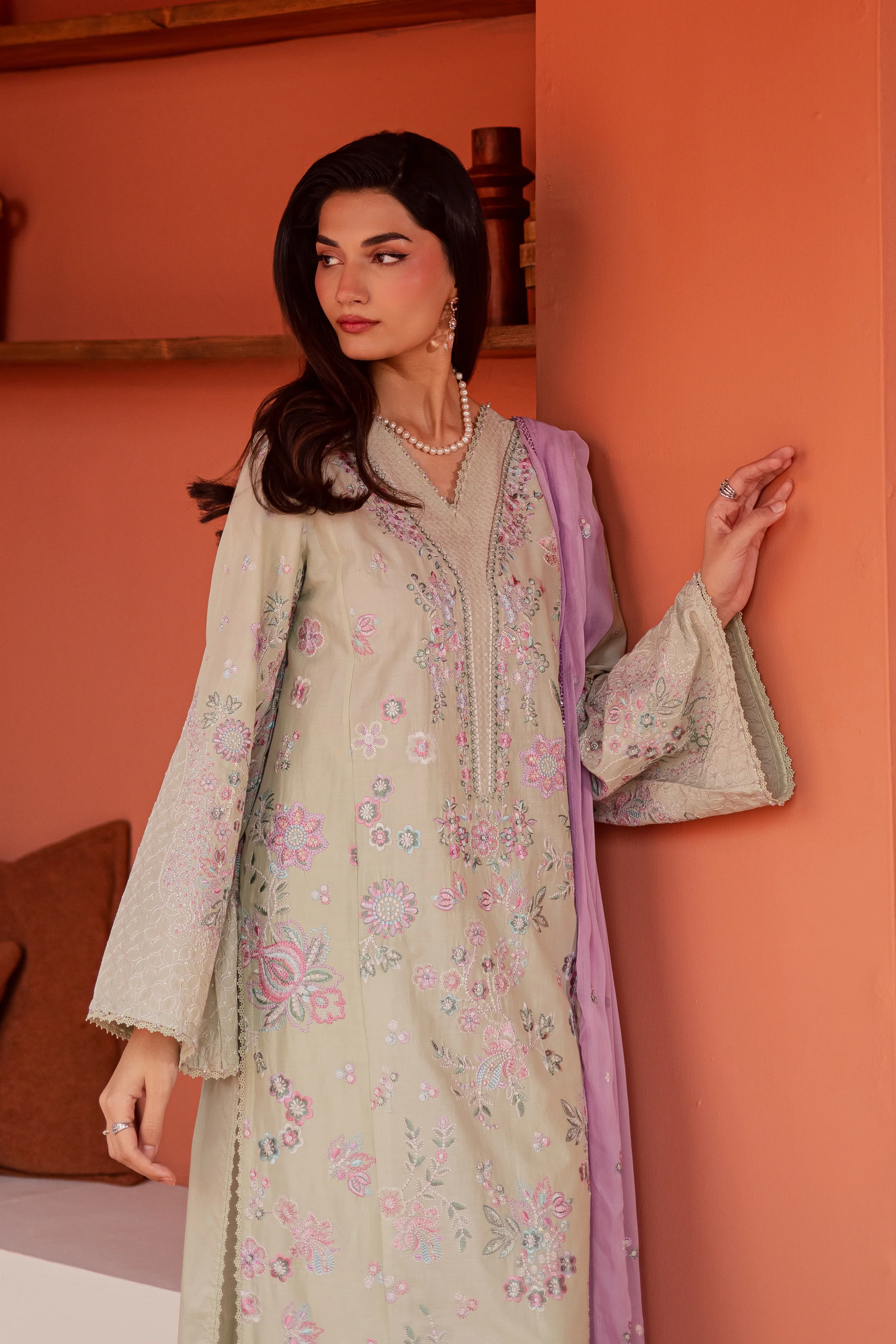 Reeya 3Pc - Festive Embroidered Lawn - Image 4