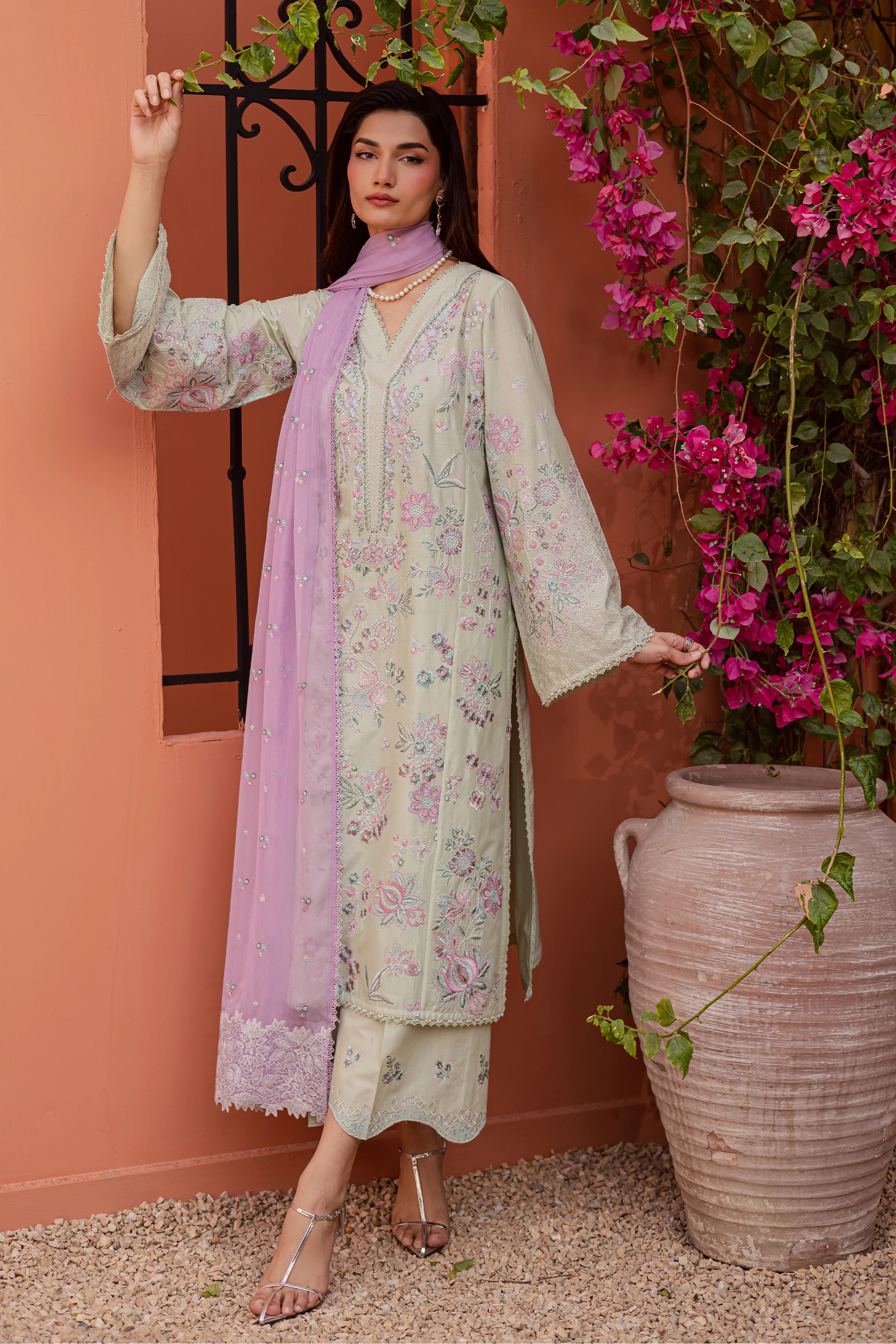 Reeya 3Pc - Festive Embroidered Lawn - Image 7