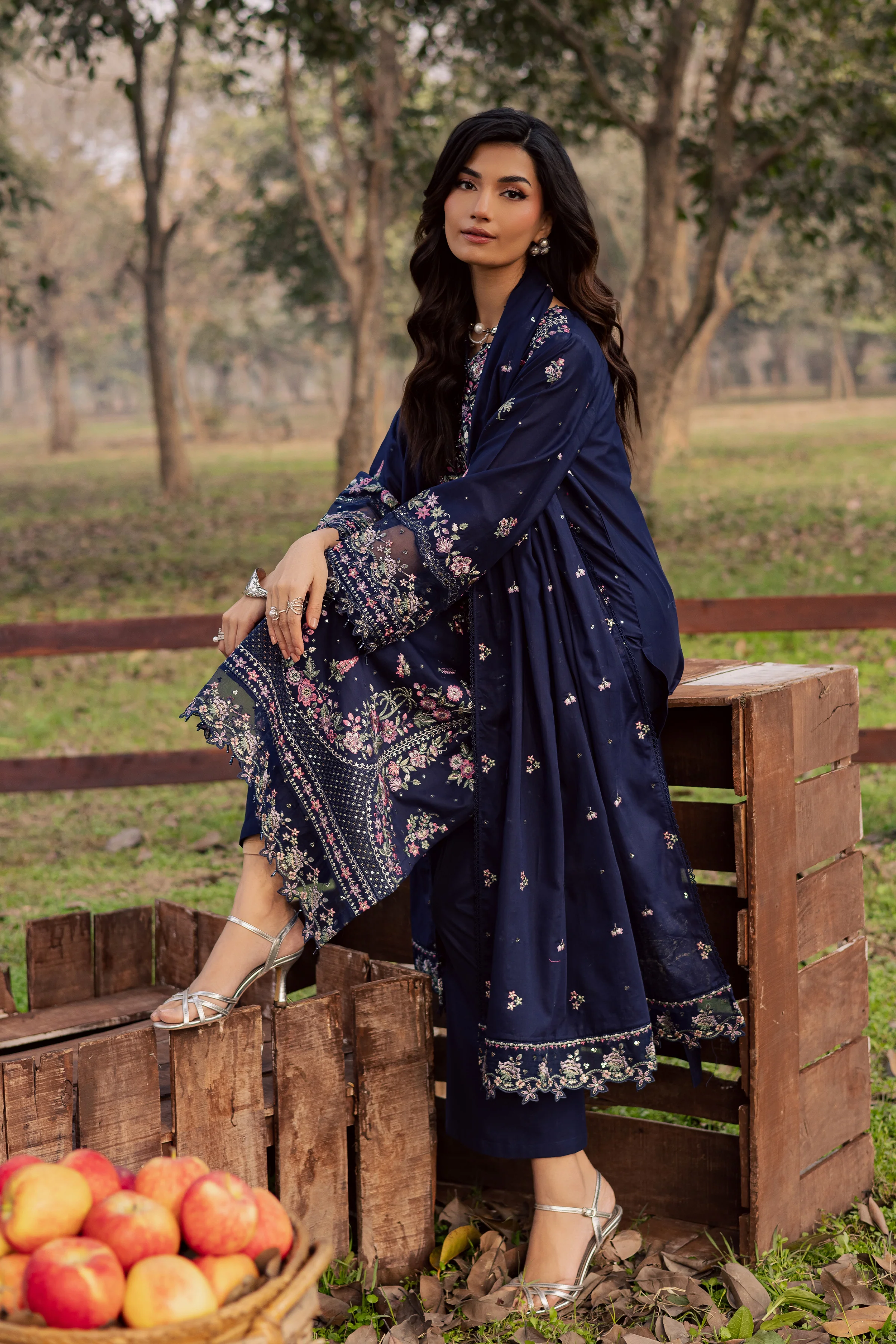 Rehaab 3Pc - Festive Embroidered Lawn - Image 3