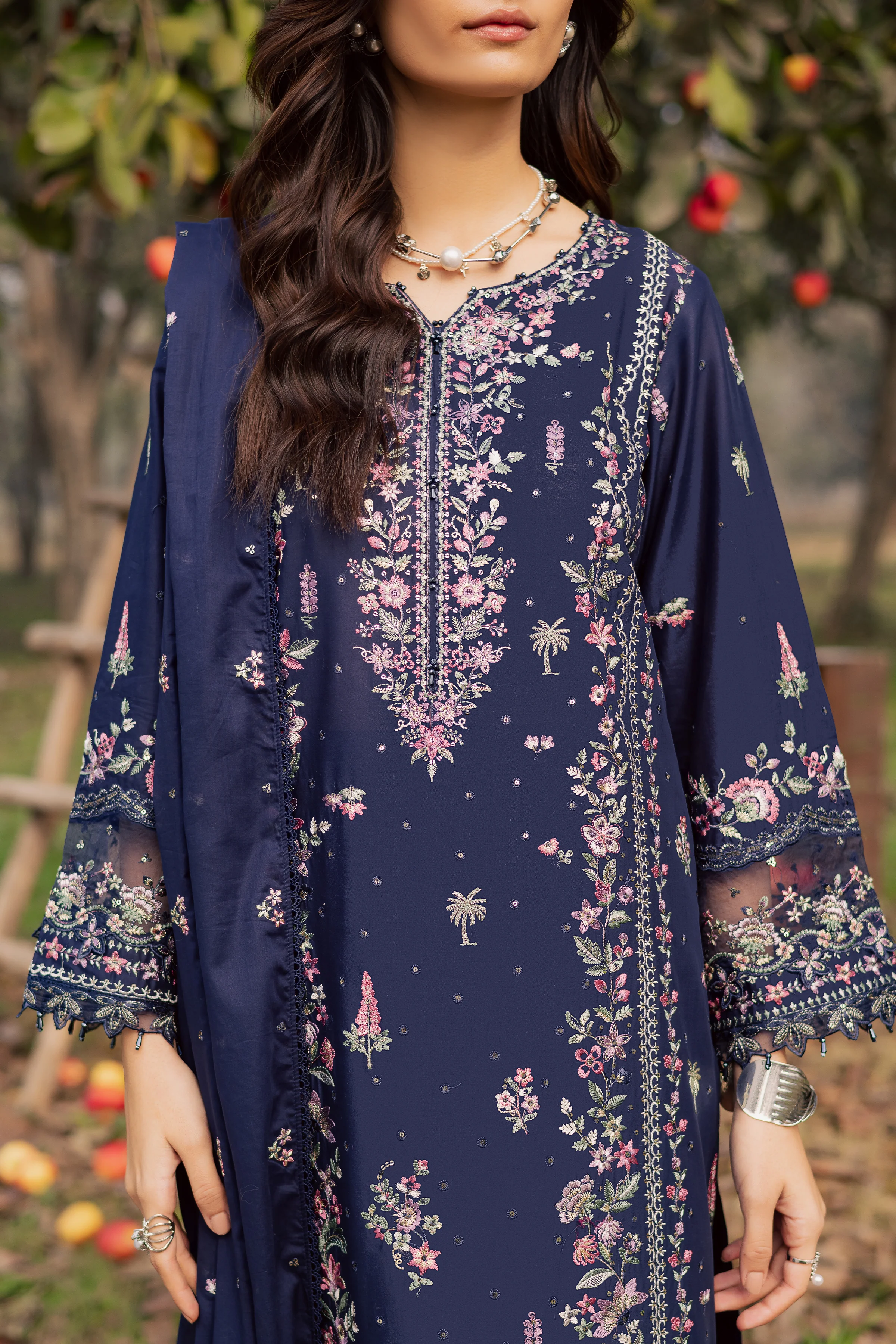 Rehaab 3Pc - Festive Embroidered Lawn - Image 6
