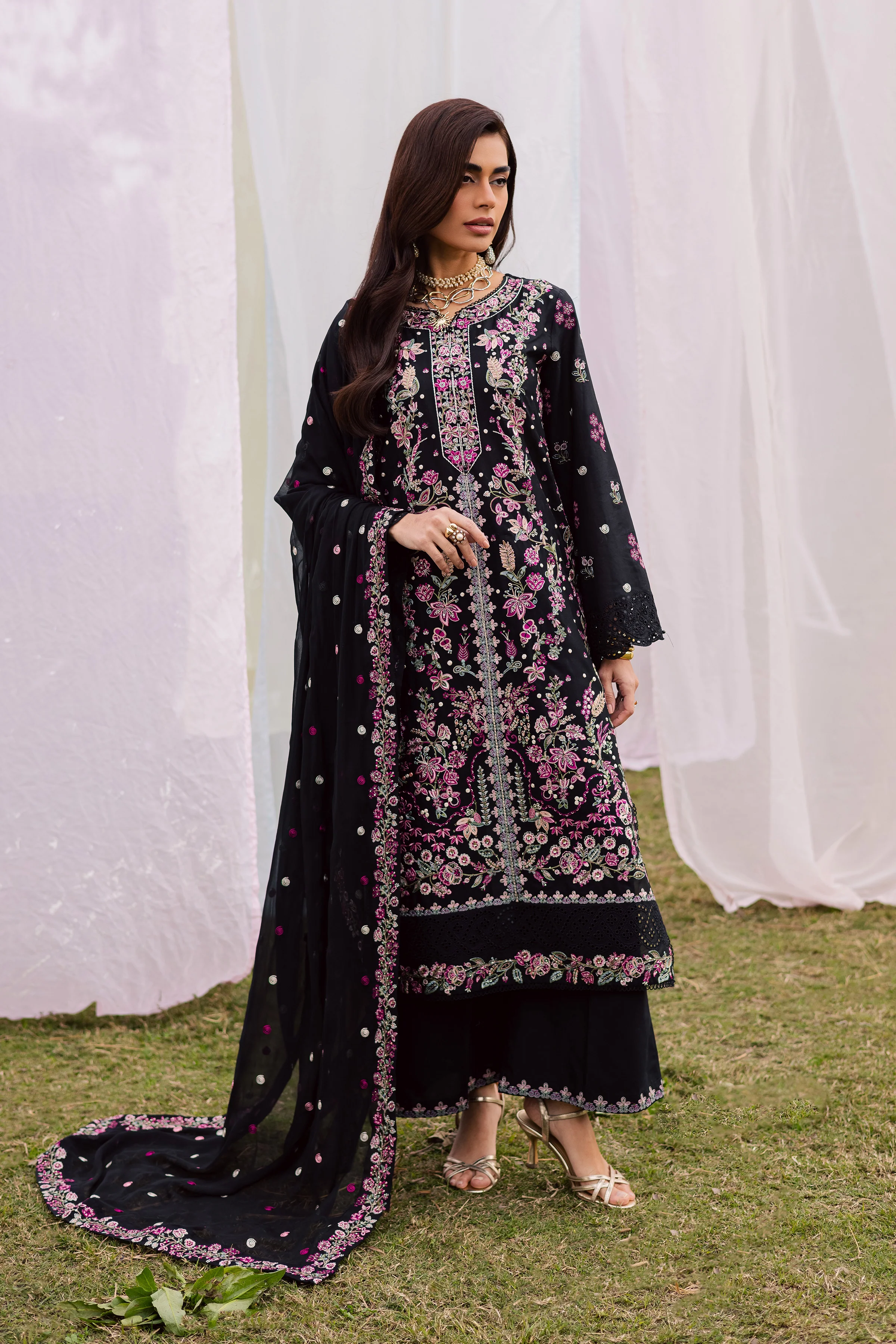 Rene 3Pc - Festive Embroidered Lawn - Image 6