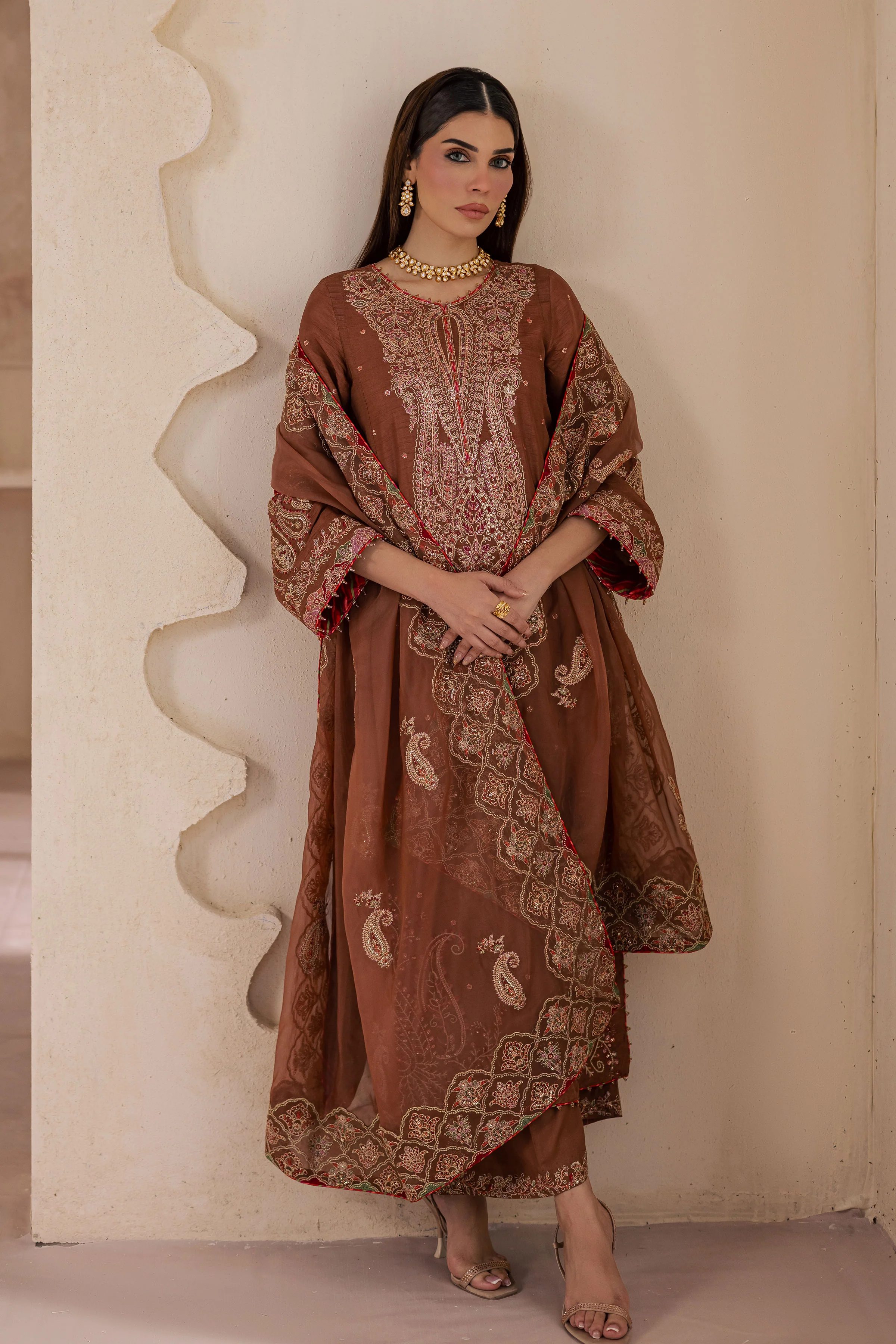 Rohine 3Pc - Embroidered Luxe Pret - Image 4