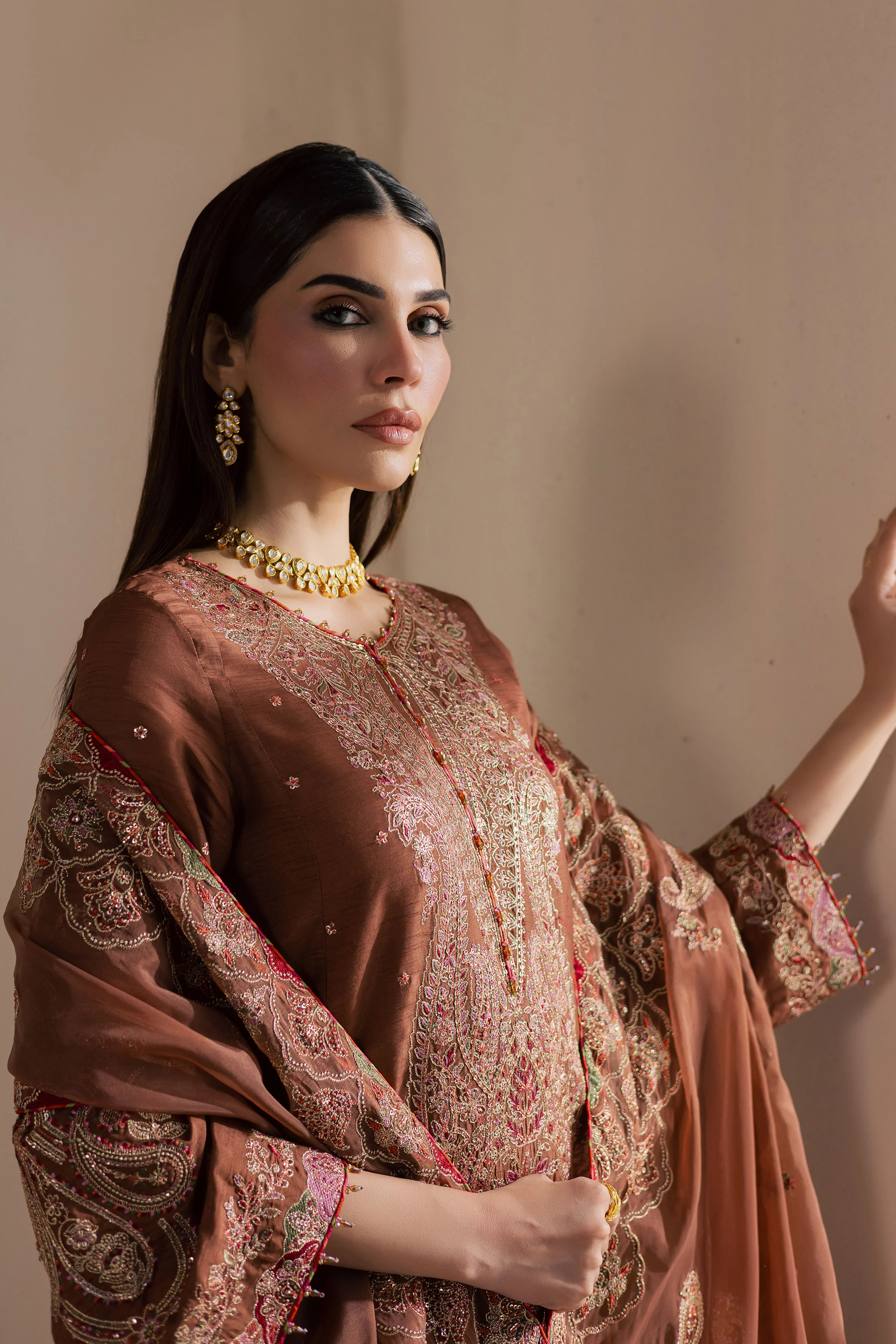 Rohine 3Pc - Embroidered Luxe Pret - Image 6
