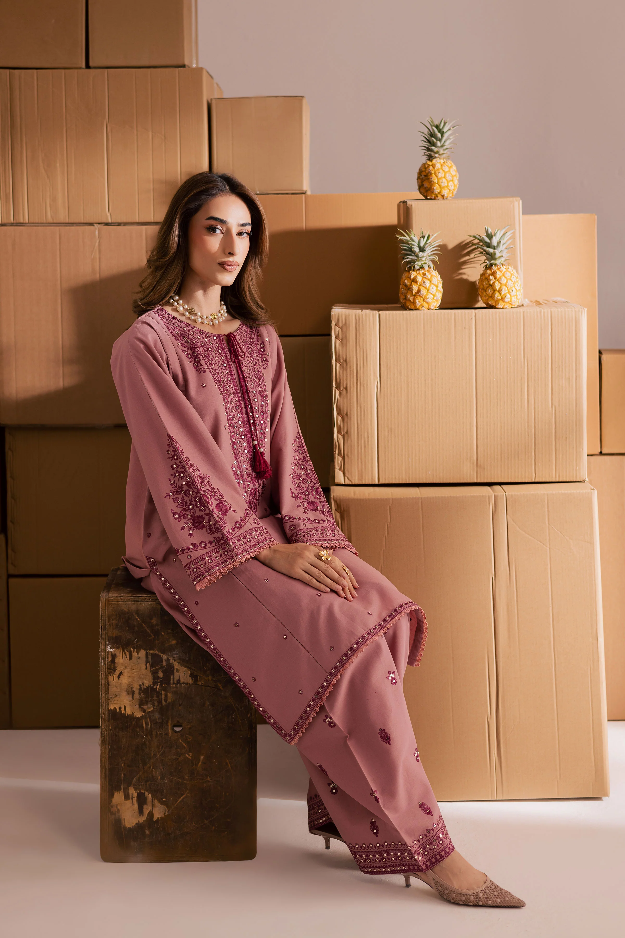 Roop 2Pc - Embroidered Khaddar Dress - Image 5
