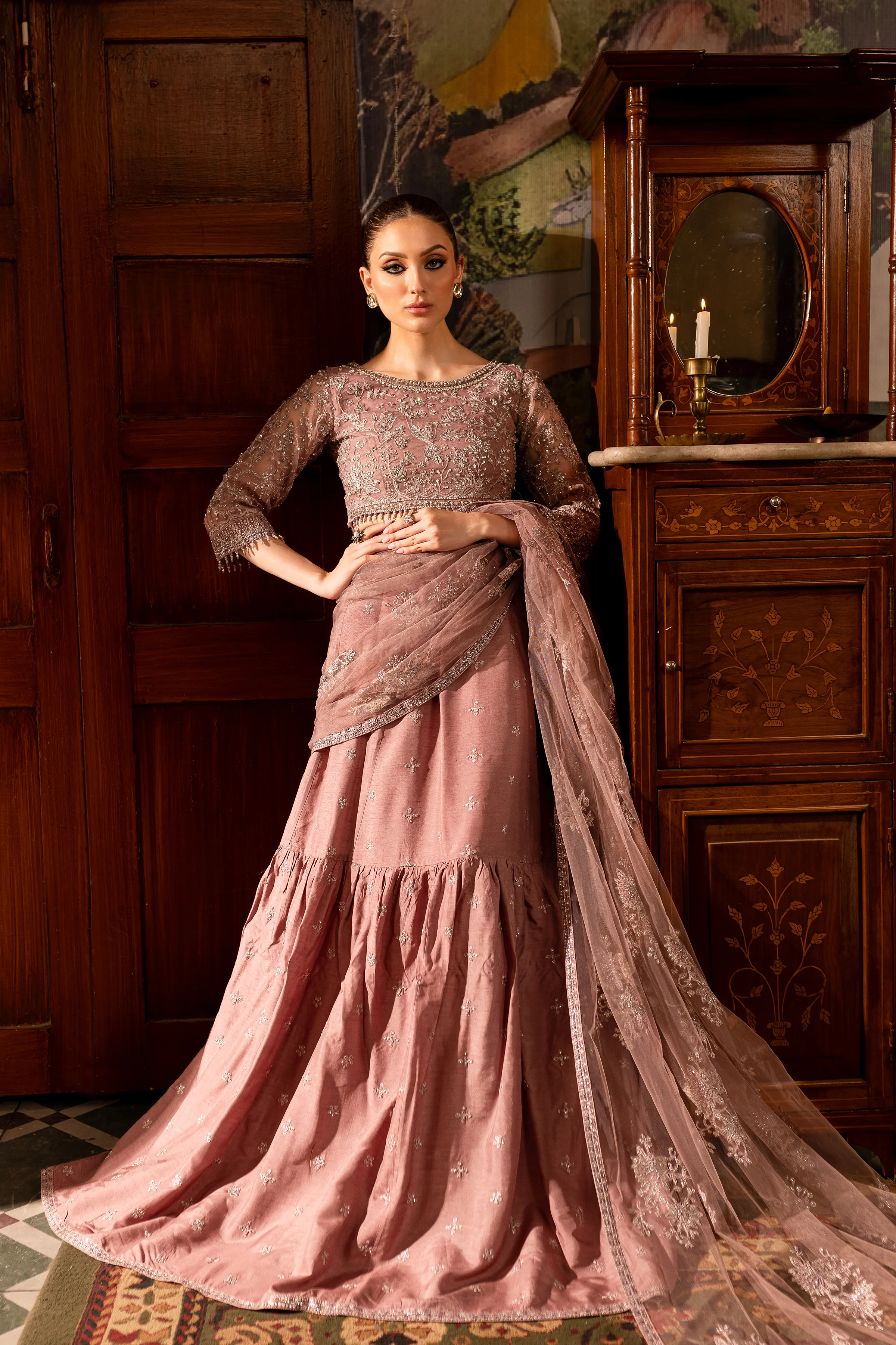 Rosaber Saree 3Pc - Formal Dress - Image 4