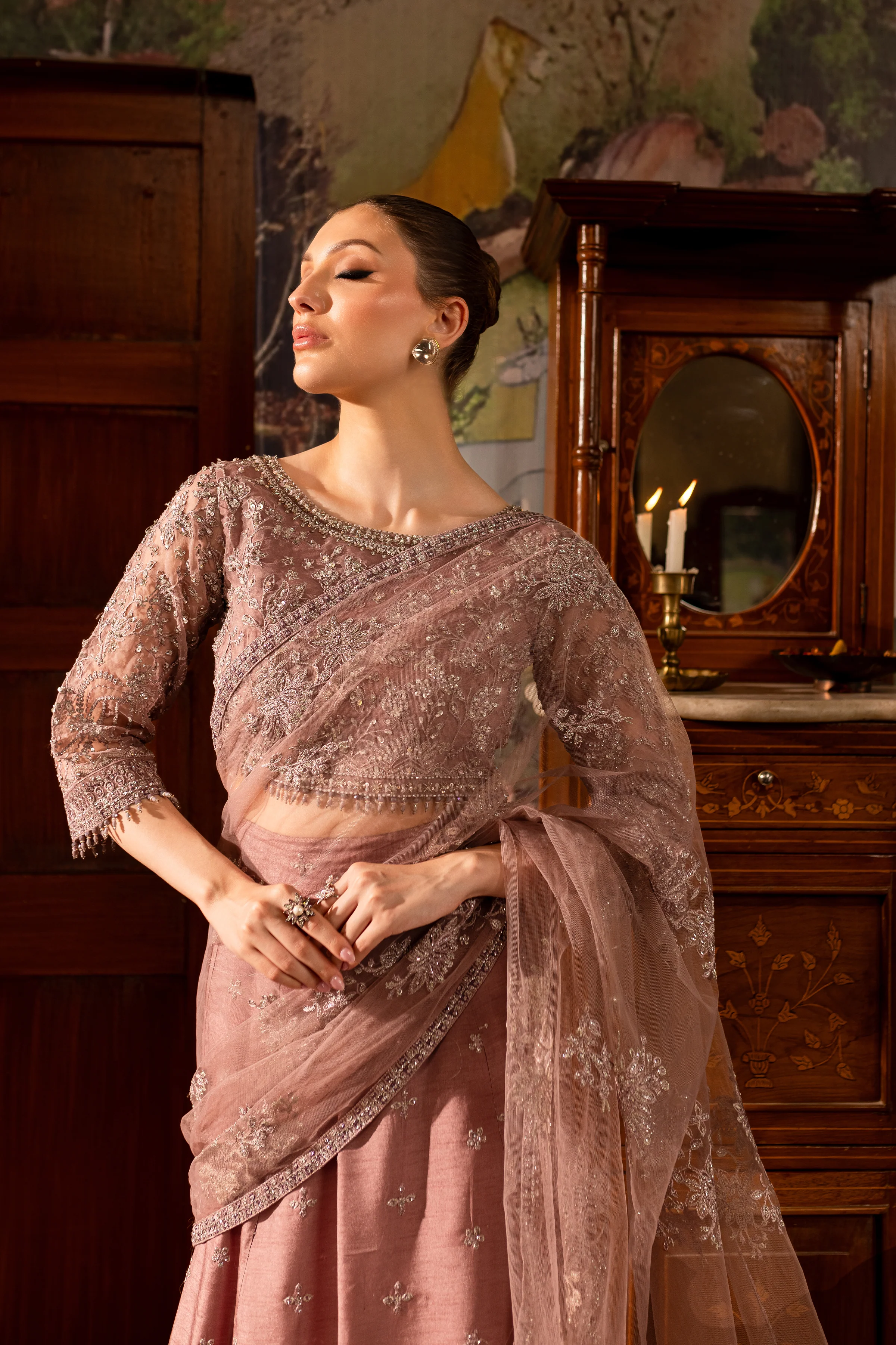 Rosaber Saree 3Pc - Formal Dress - Image 8