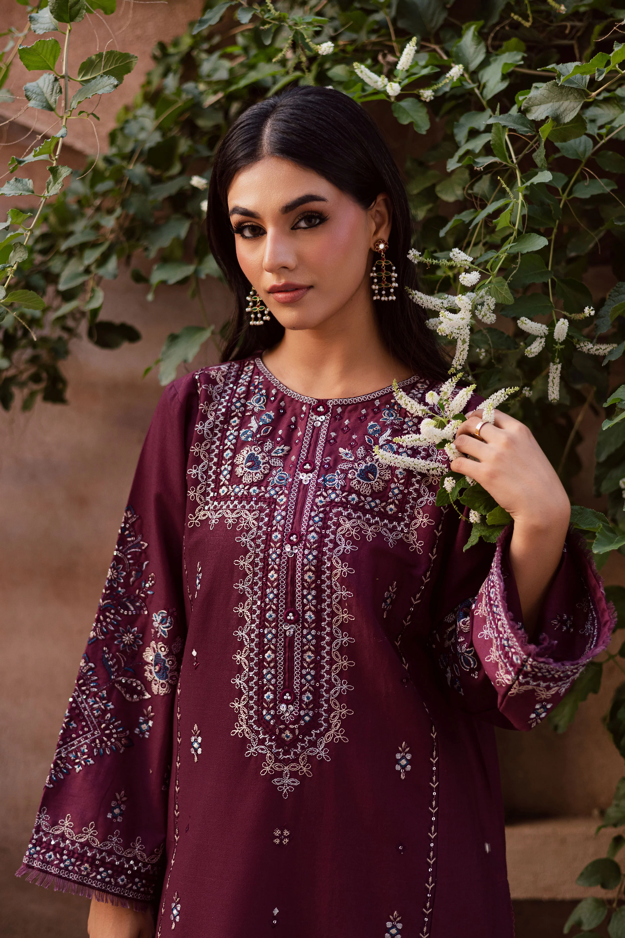 Roshan 2Pc - Embroidered Khaddar Dress - Image 2