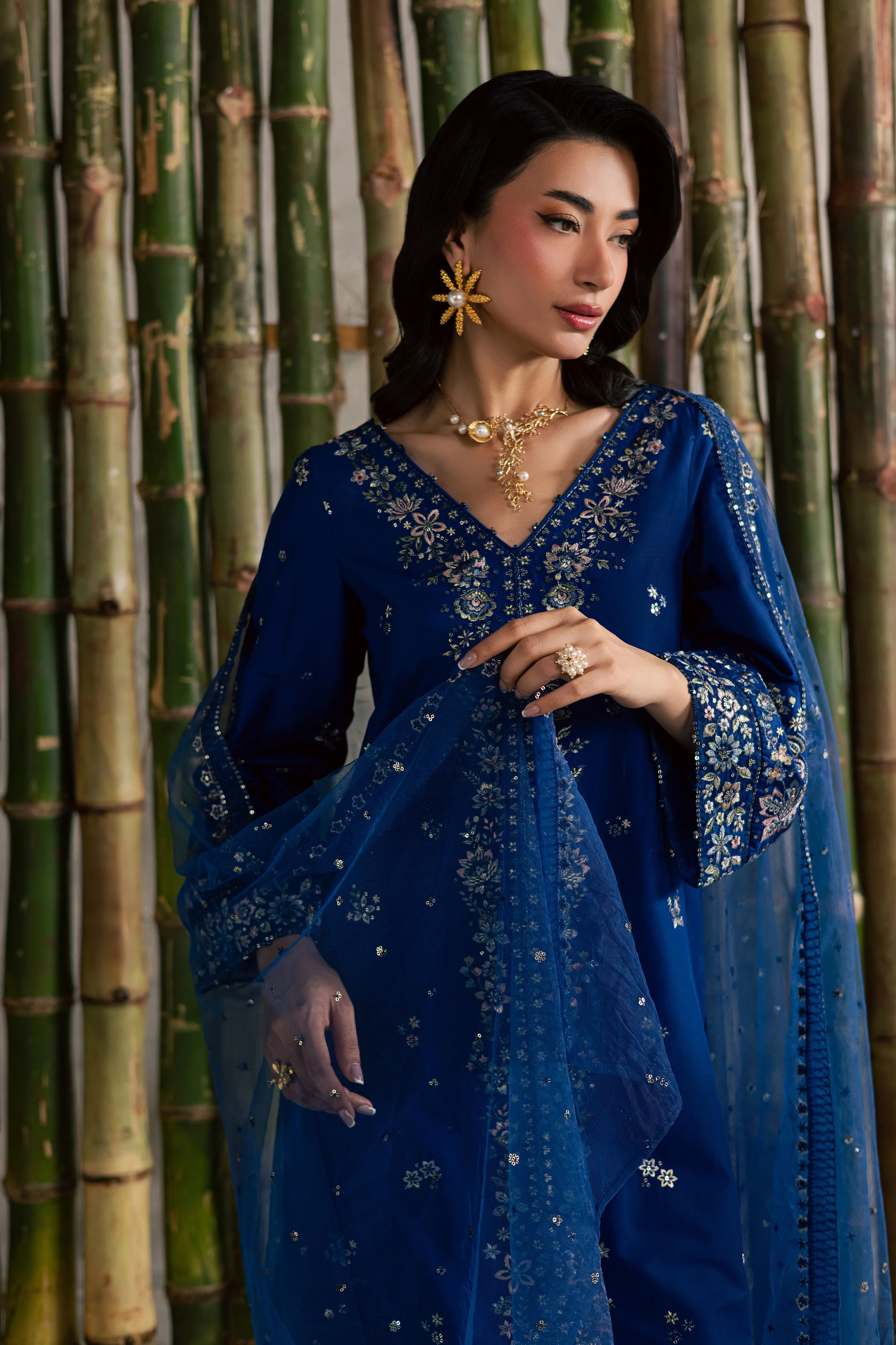 Roshni 3Pc - Festive Embroidered Lawn - Image 2