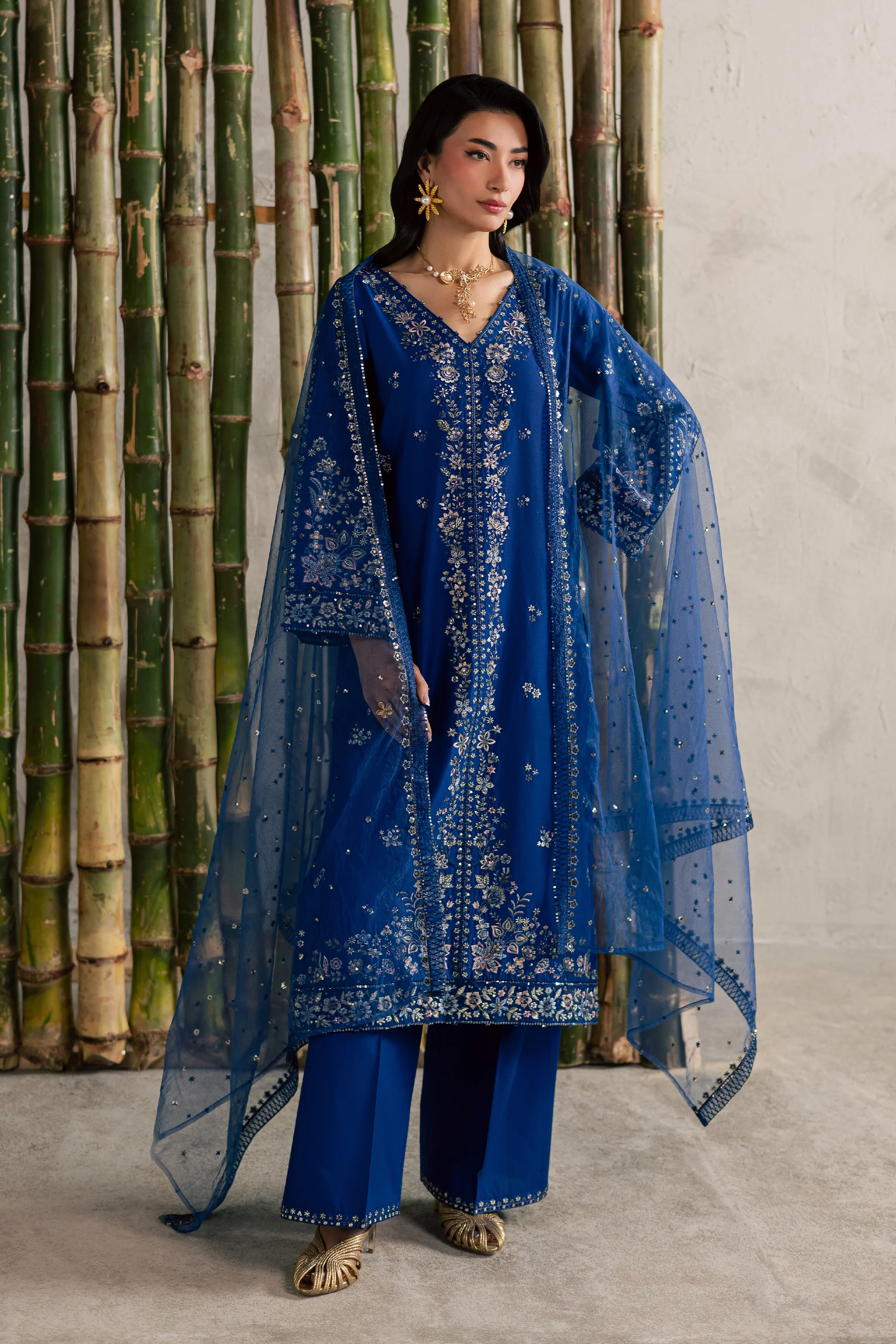 Roshni 3Pc - Festive Embroidered Lawn - Image 3
