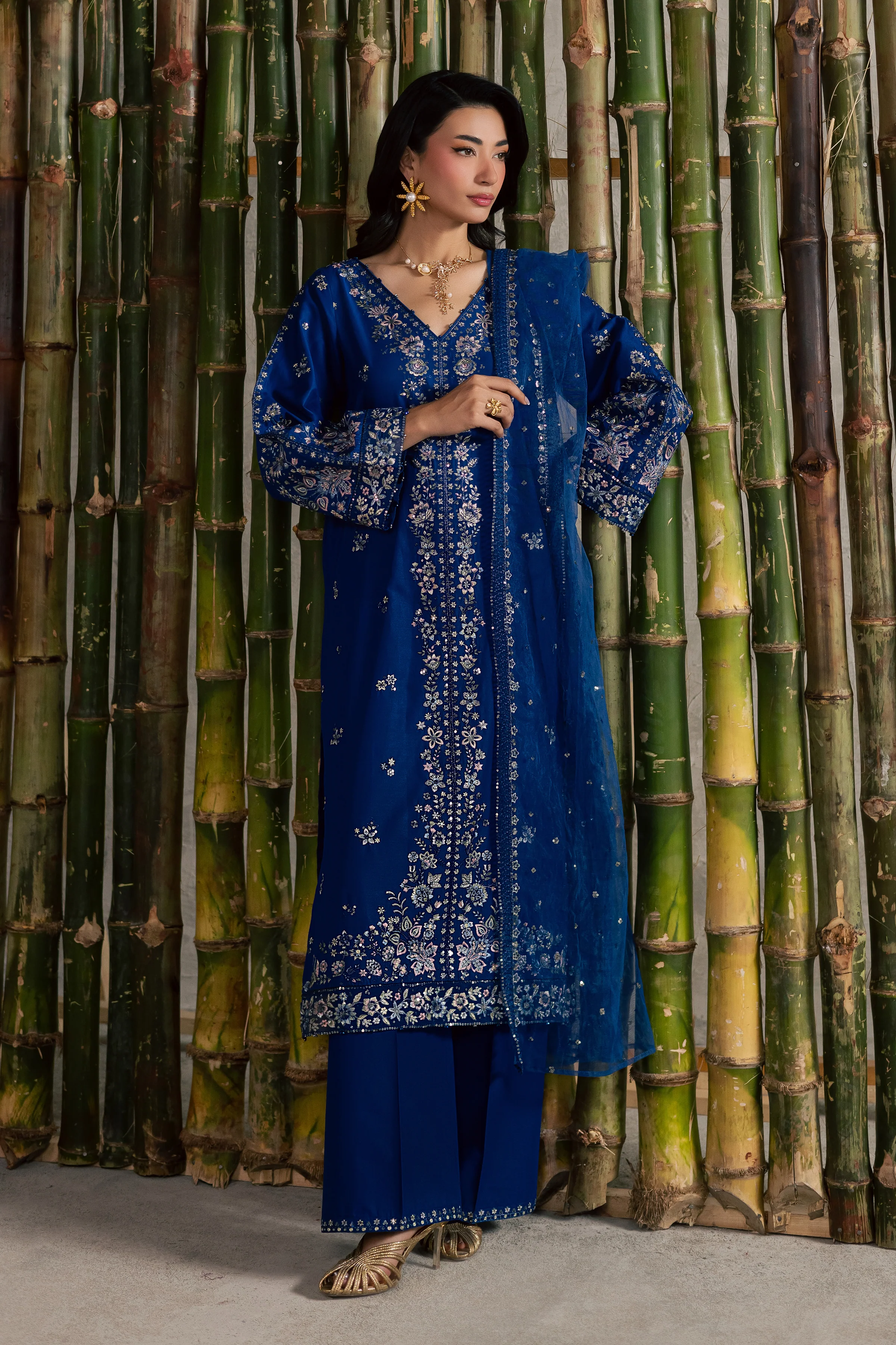 Roshni 3Pc - Festive Embroidered Lawn - Image 8