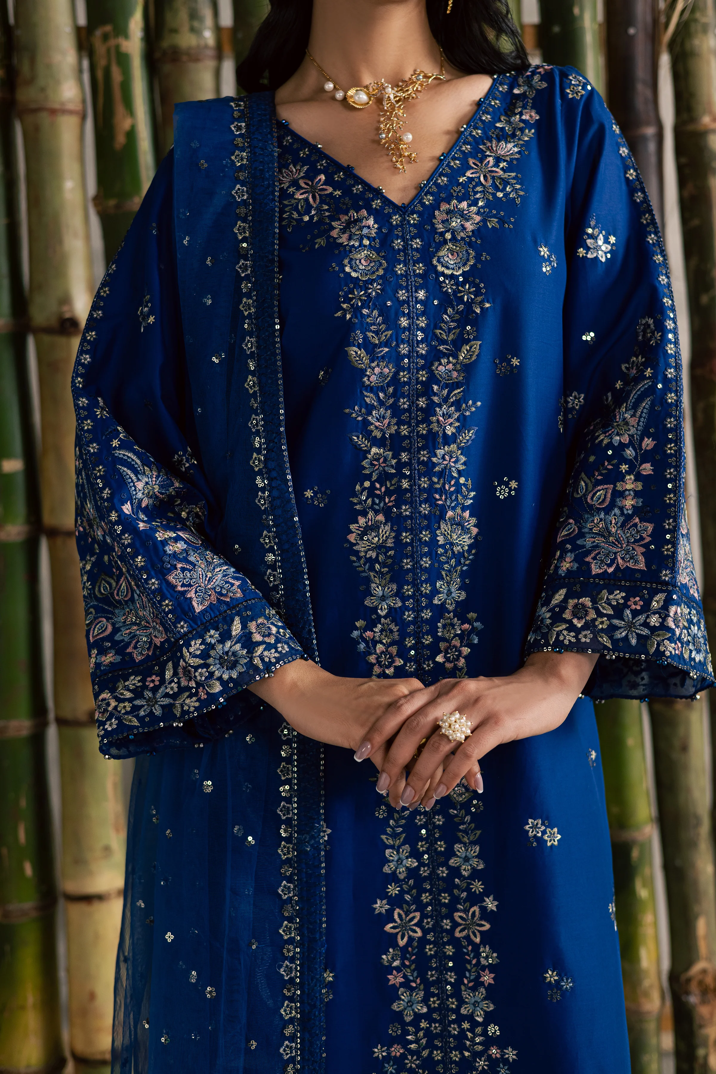 Roshni 3Pc - Festive Embroidered Lawn - Image 9