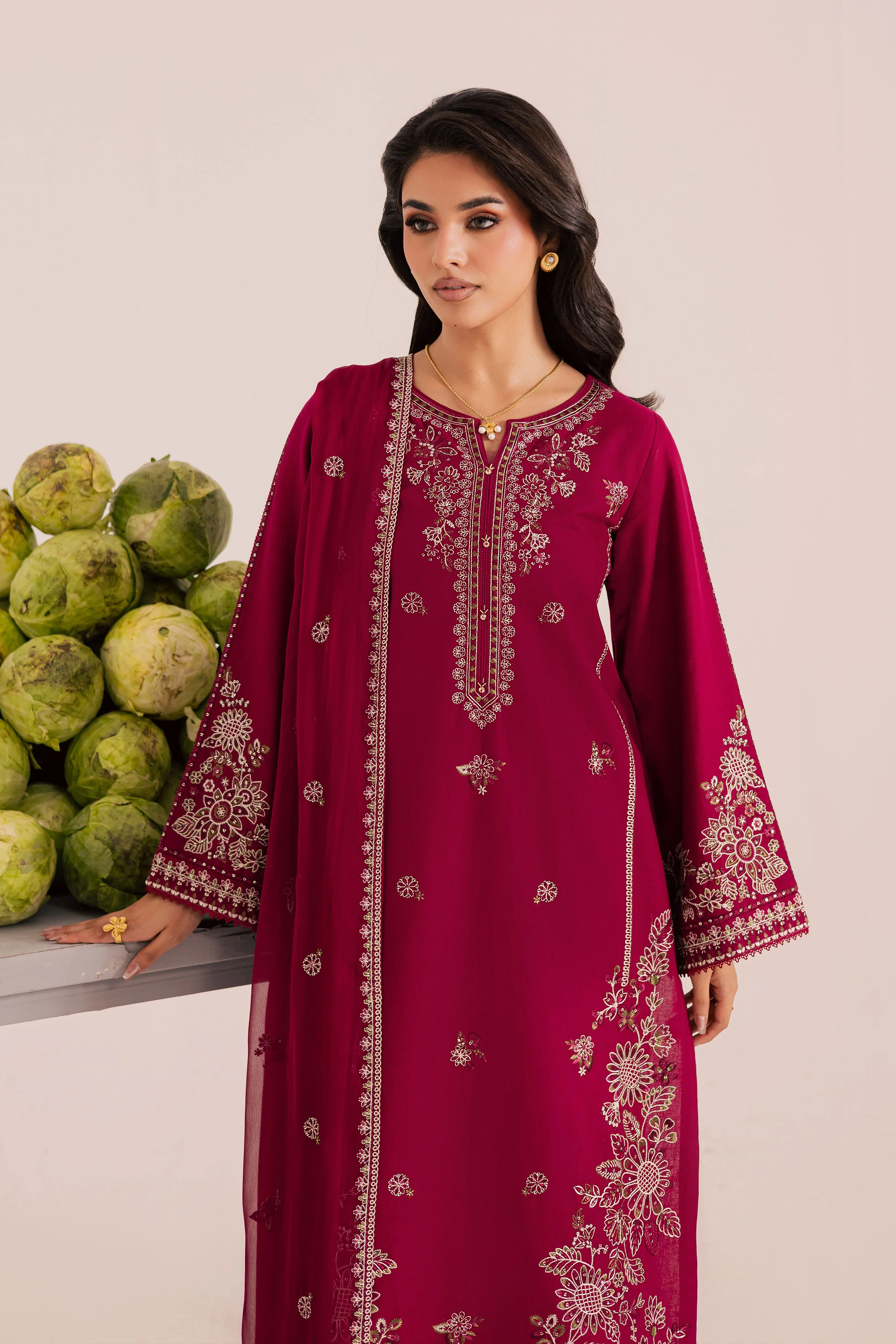 Royal Russel 3Pc - Embroidered Khaddar Dress - Image 2