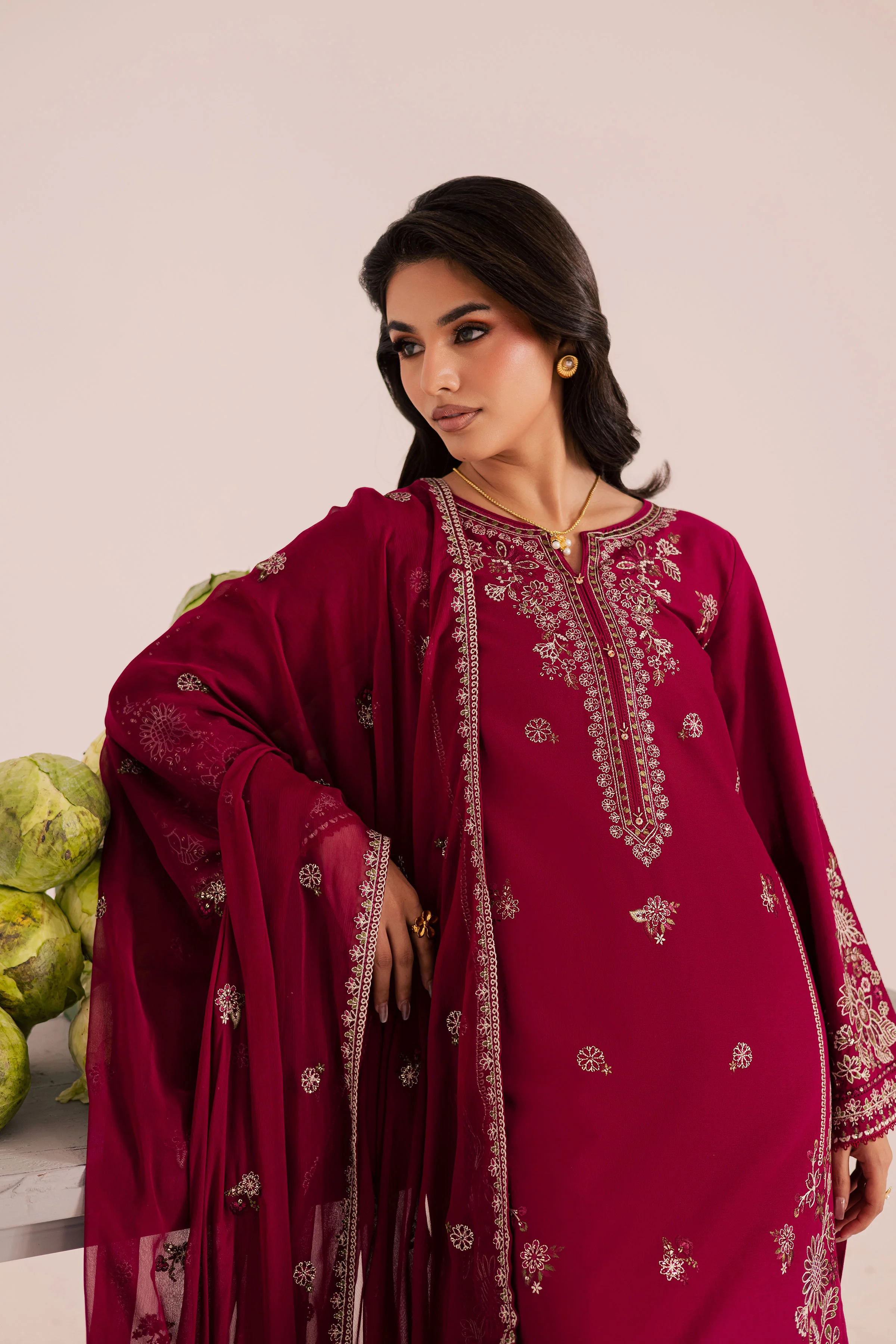 Royal Russel 3Pc - Embroidered Khaddar Dress - Image 4