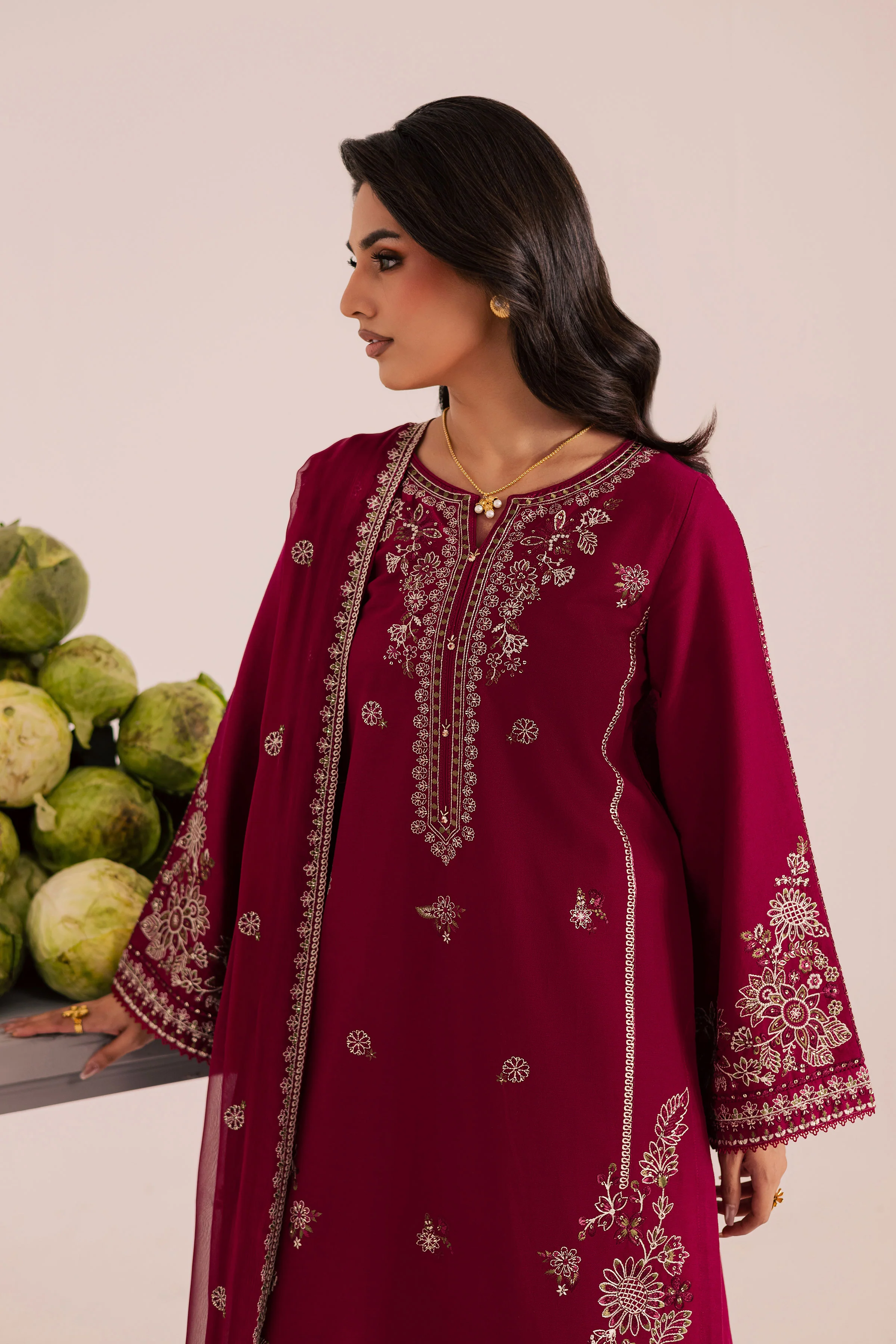Royal Russel 3Pc - Embroidered Khaddar Dress - Image 5
