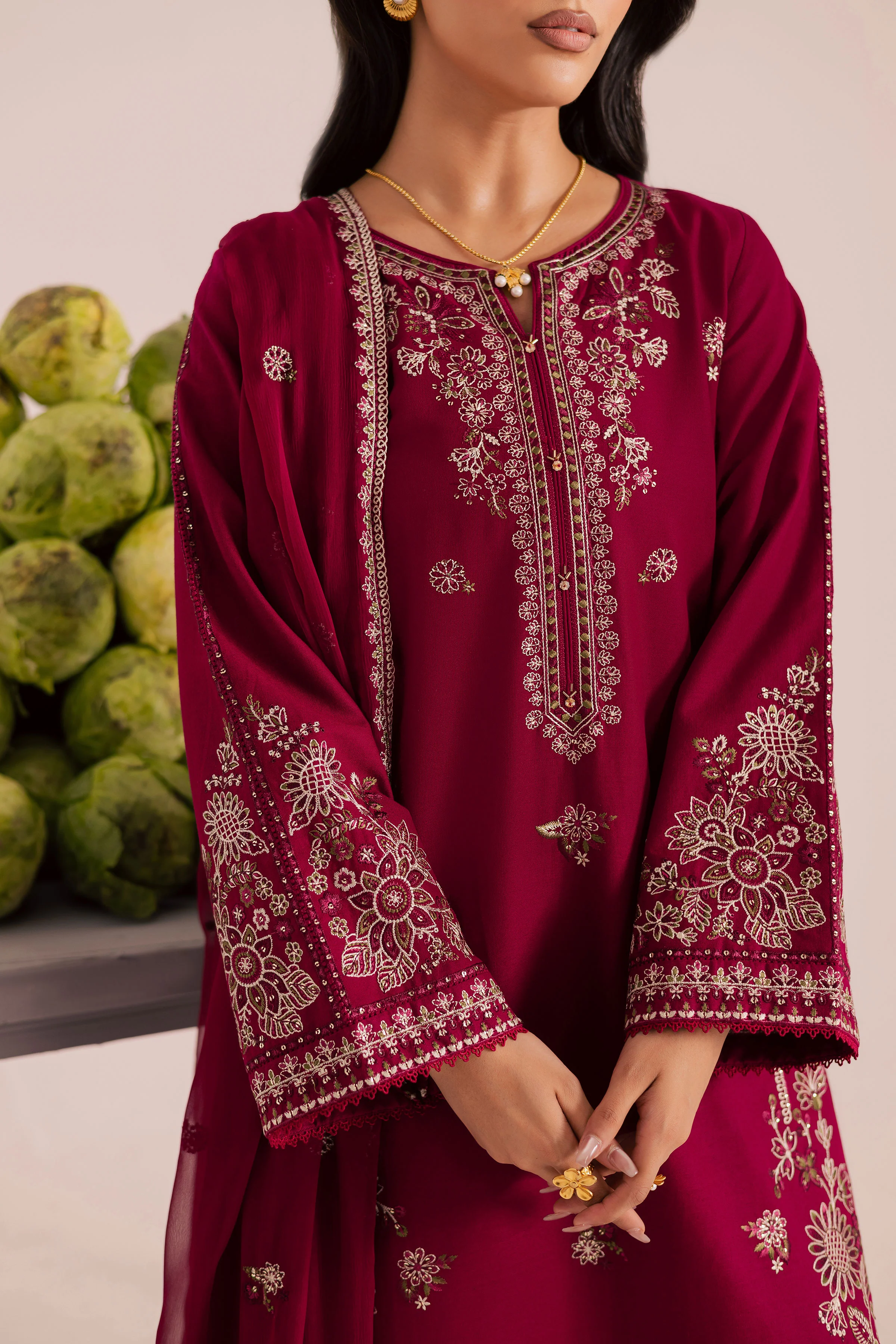 Royal Russel 3Pc - Embroidered Khaddar Dress - Image 6