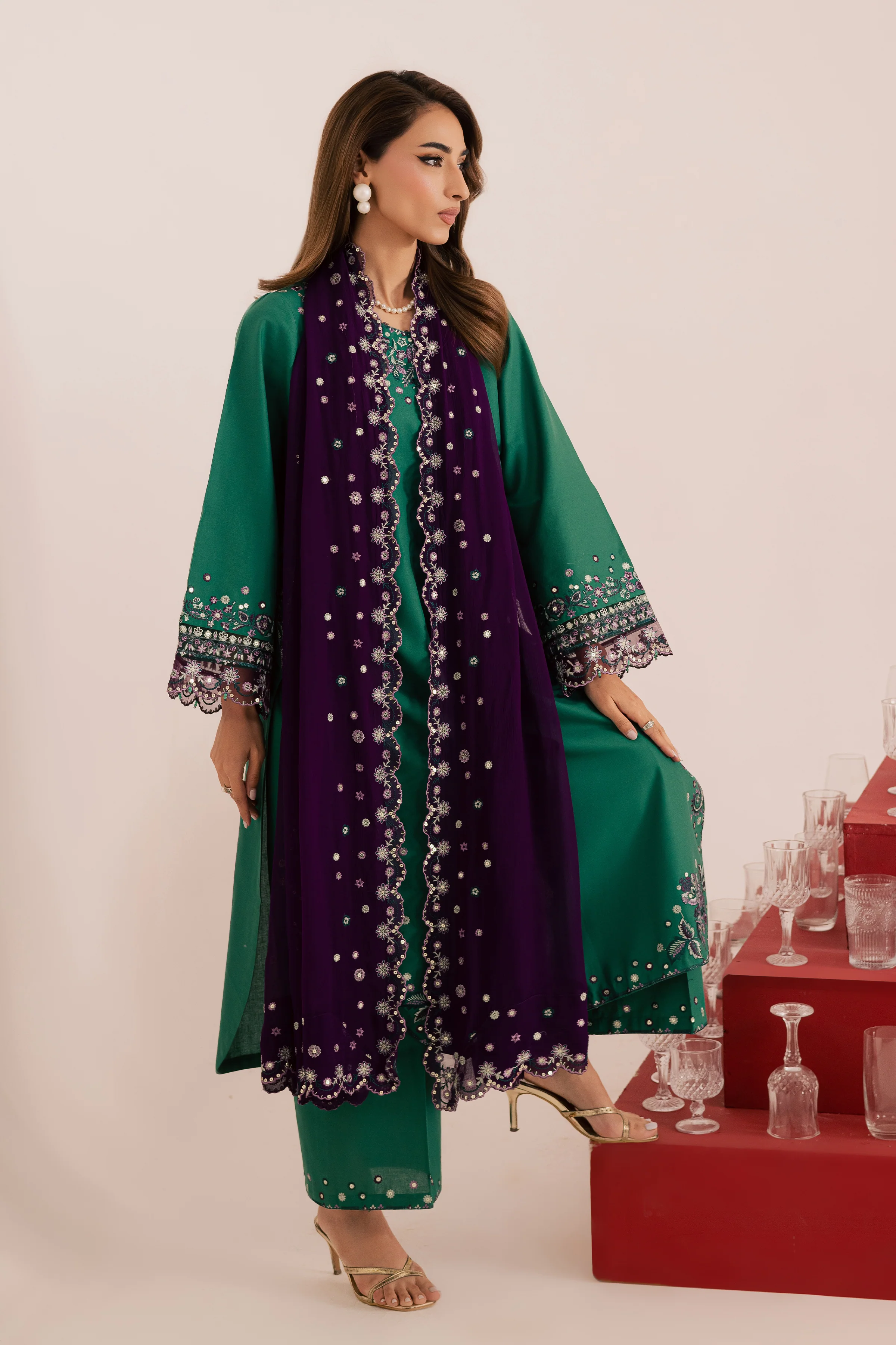 Rozina 3Pc - Embroidered Khaddar Dress - Image 3