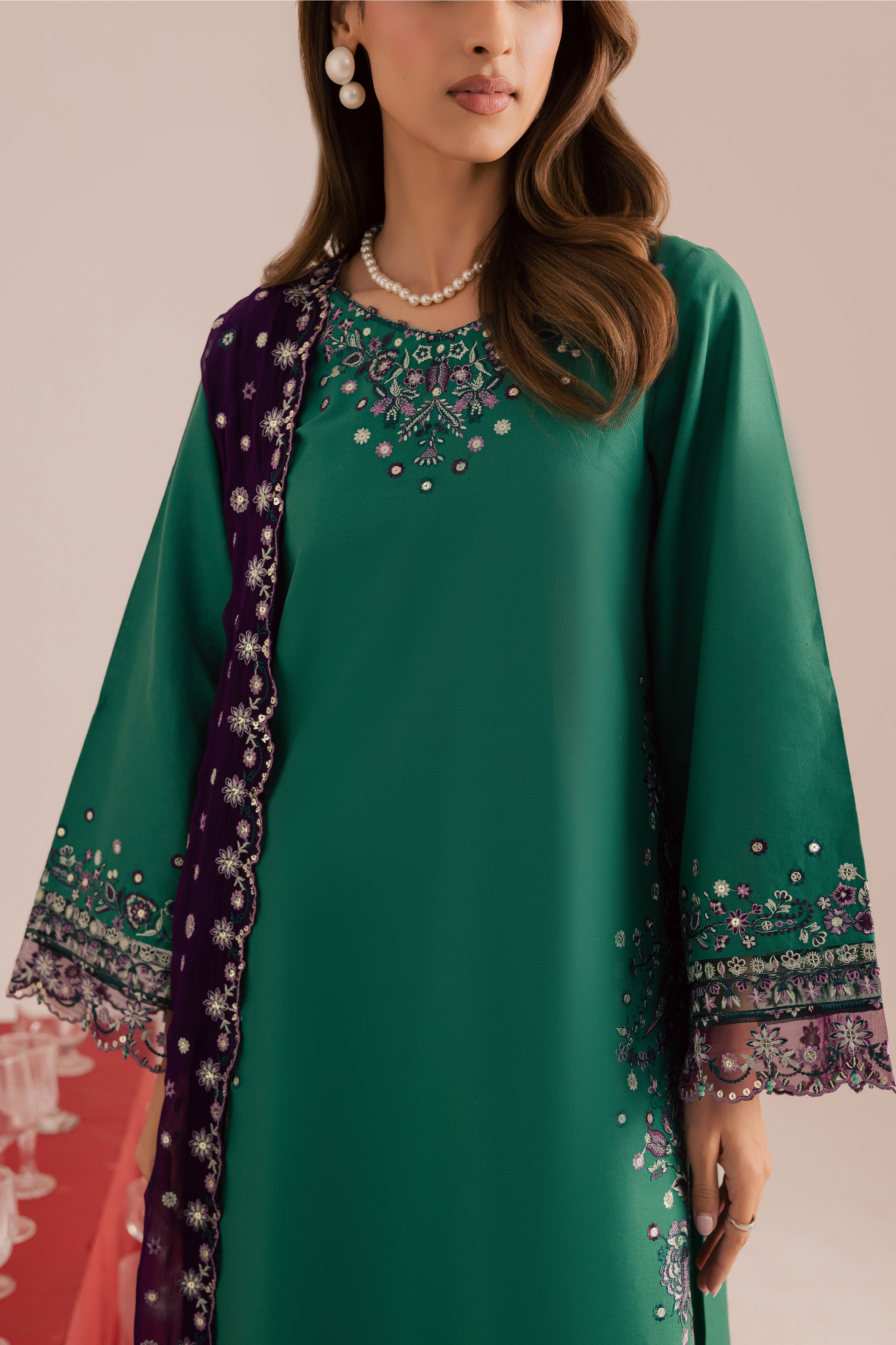 Rozina 3Pc - Embroidered Khaddar Dress - Image 8