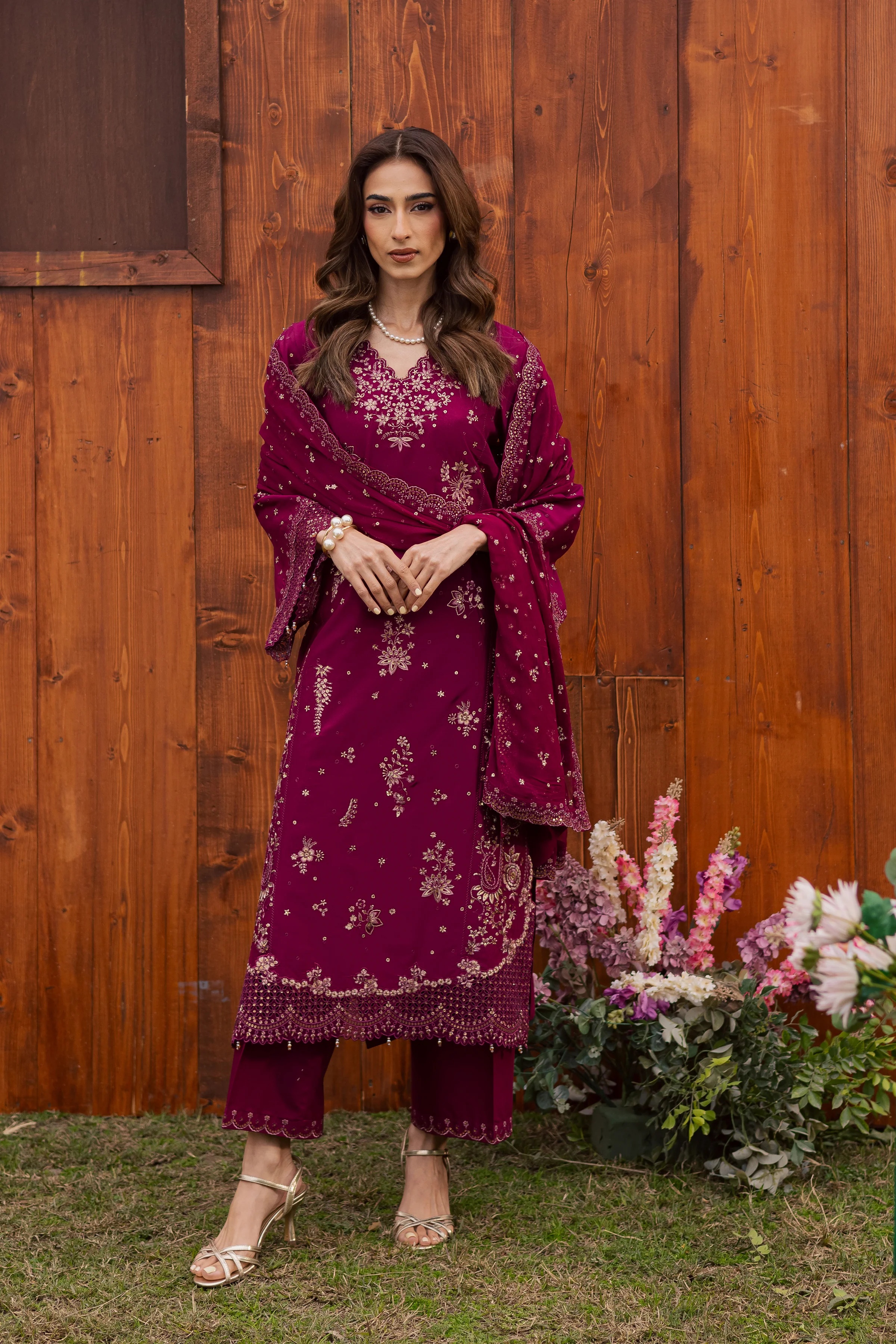 Rubba 3Pc - Festive Embroidered Lawn - Image 3