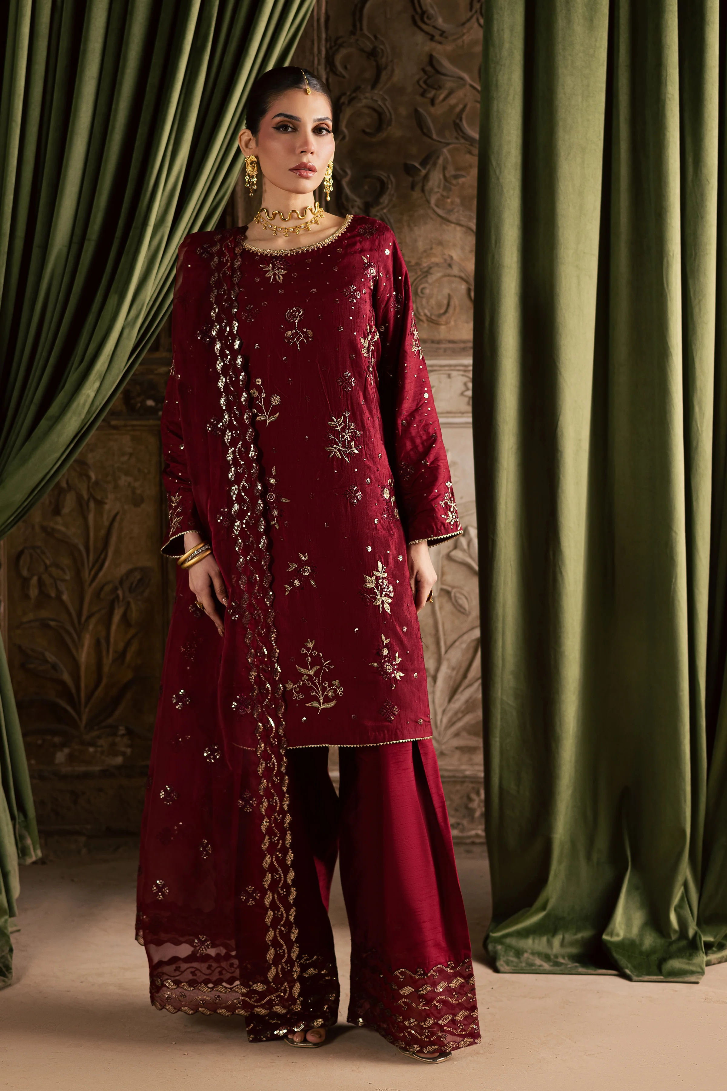 Ruby Amber 3Pc - Festive Luxe Pret - Image 10
