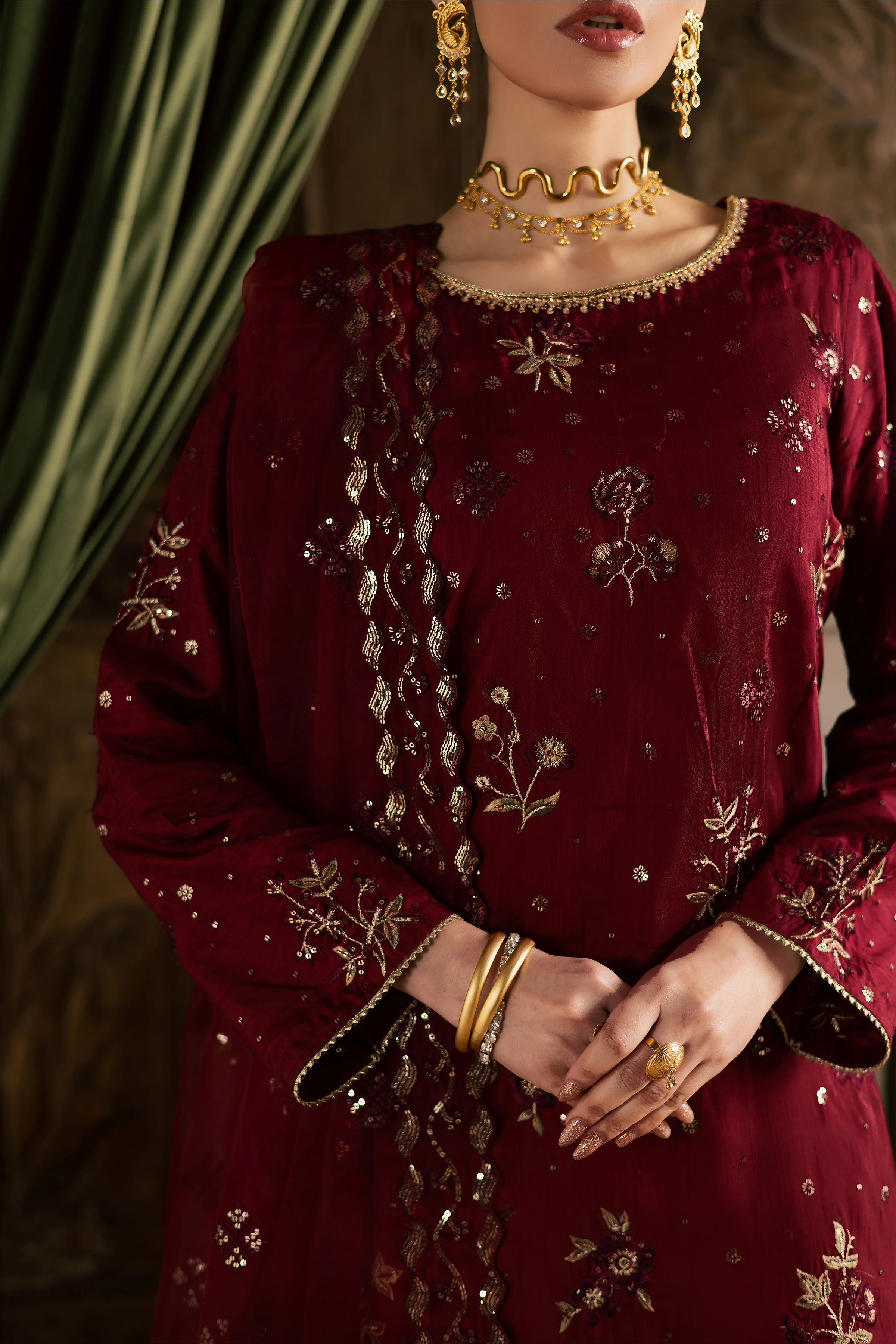 Ruby Amber 3Pc - Festive Luxe Pret - Image 11