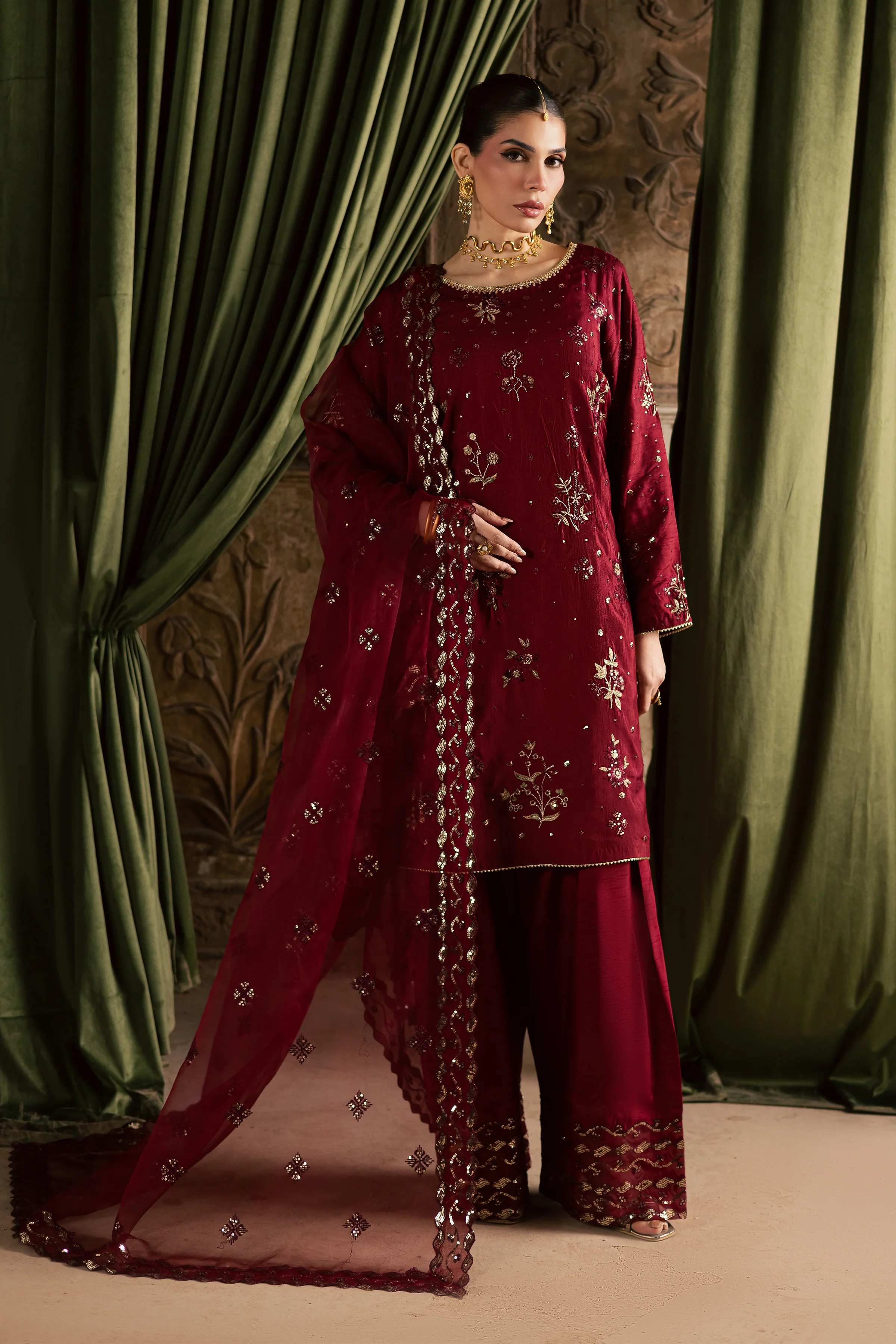 Ruby Amber 3Pc - Festive Luxe Pret - Image 3