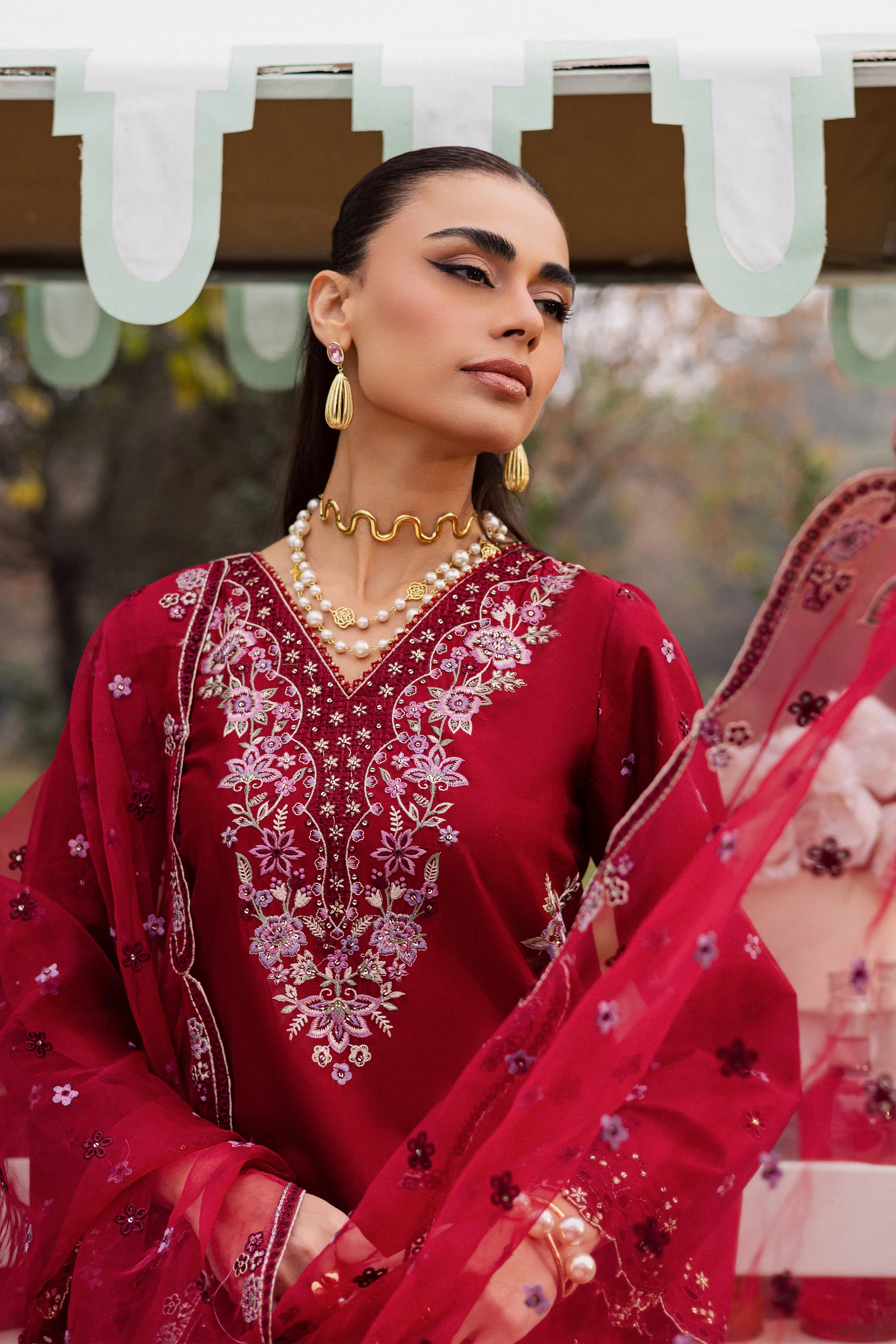 Ruby Ghazal 3Pc - Festive Embroidered Lawn - Image 2