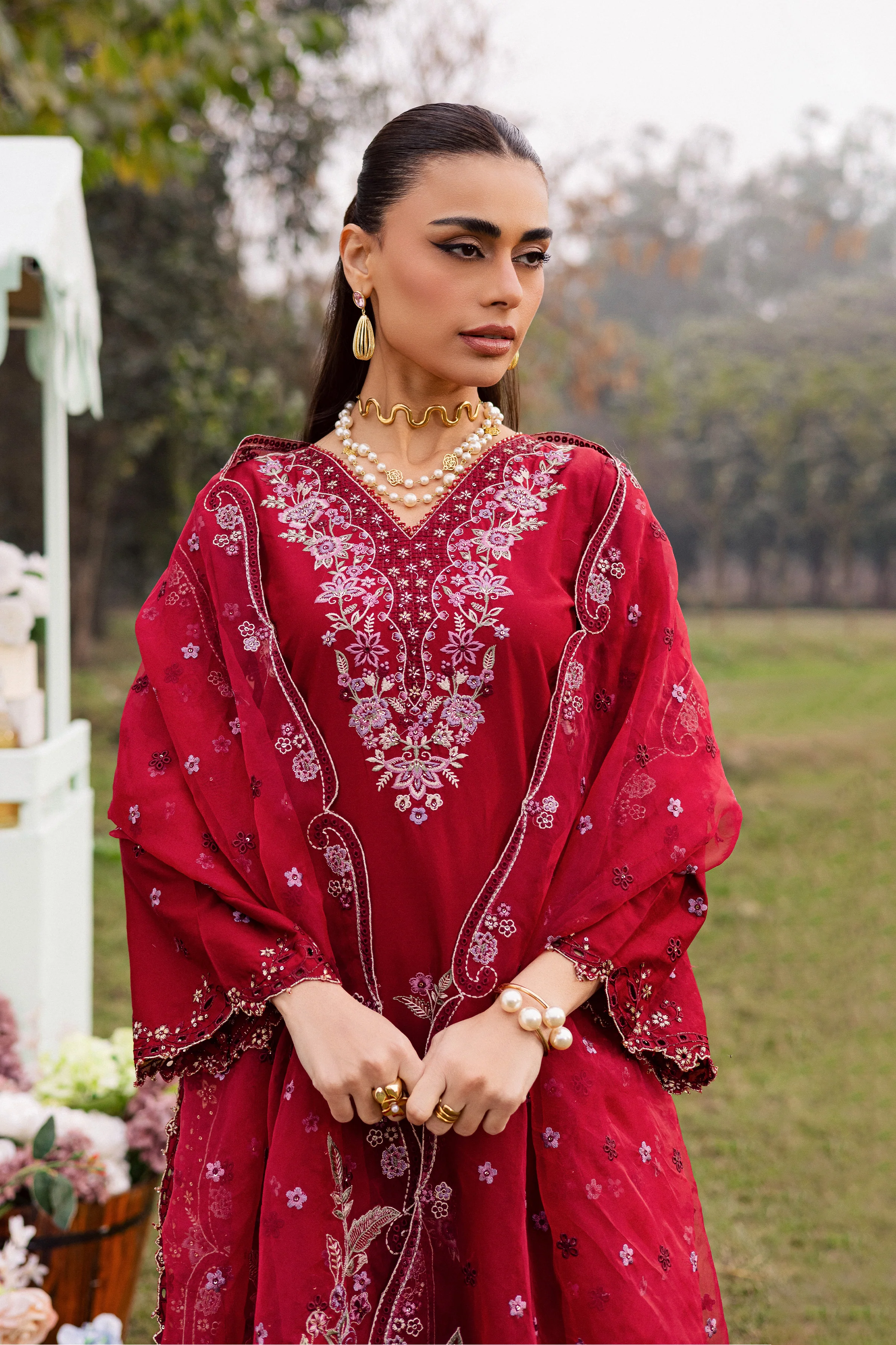 Ruby Ghazal 3Pc - Festive Embroidered Lawn - Image 3