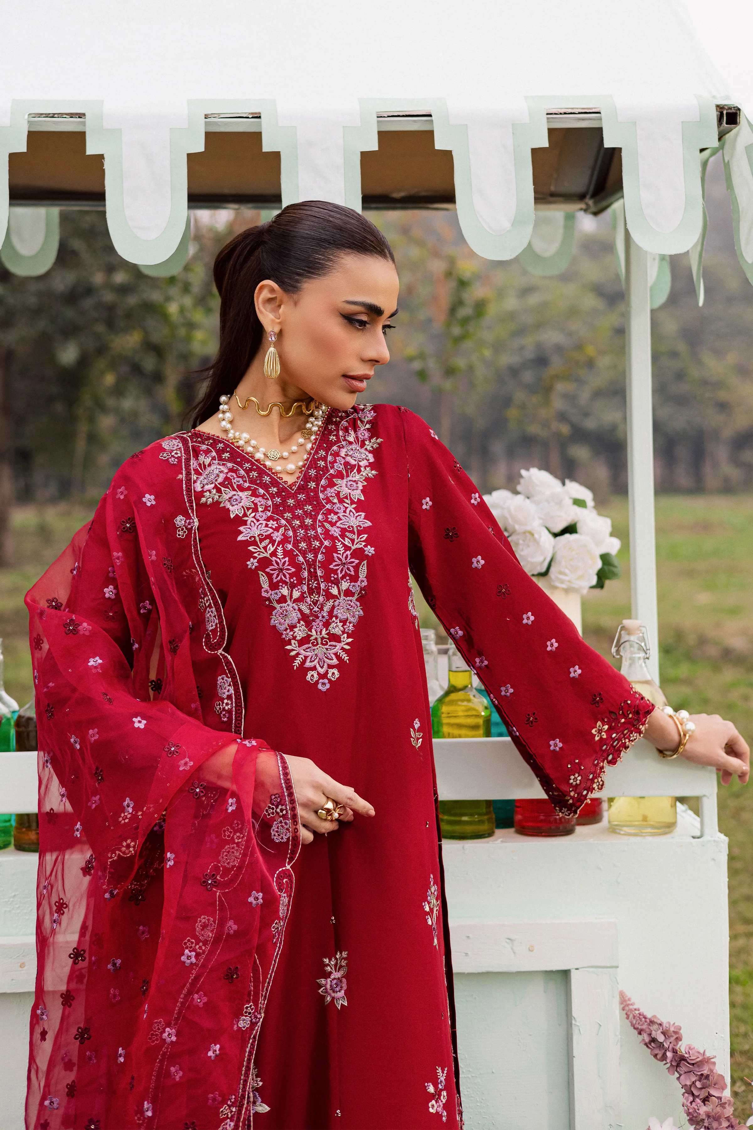 Ruby Ghazal 3Pc - Festive Embroidered Lawn - Image 4