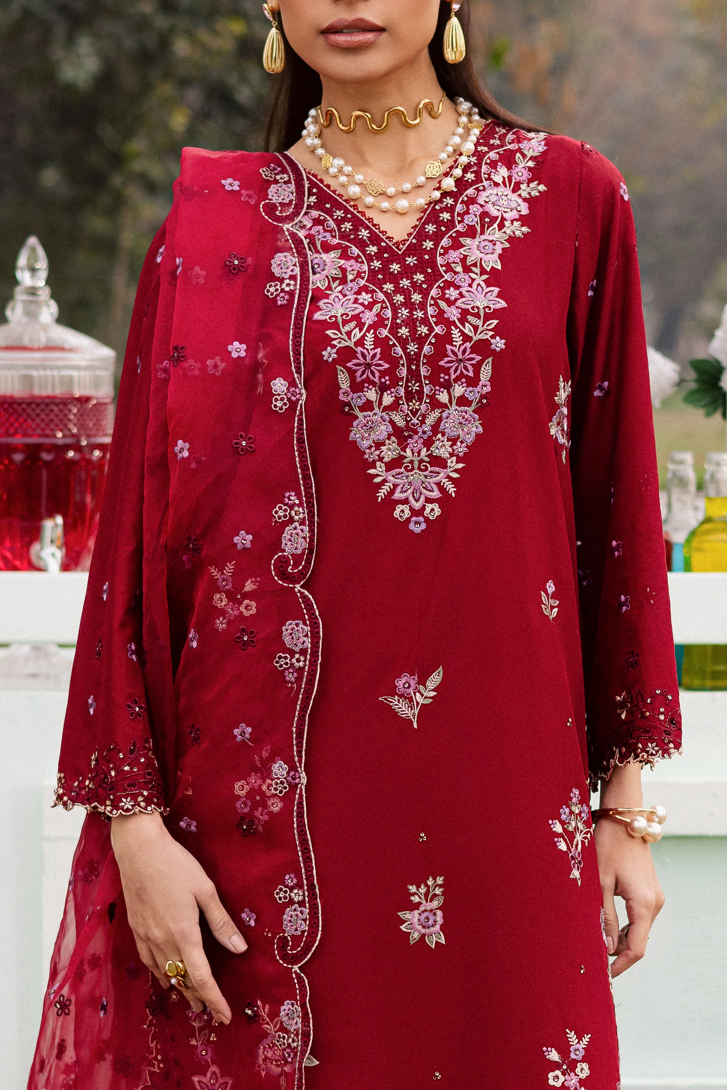 Ruby Ghazal 3Pc - Festive Embroidered Lawn - Image 6