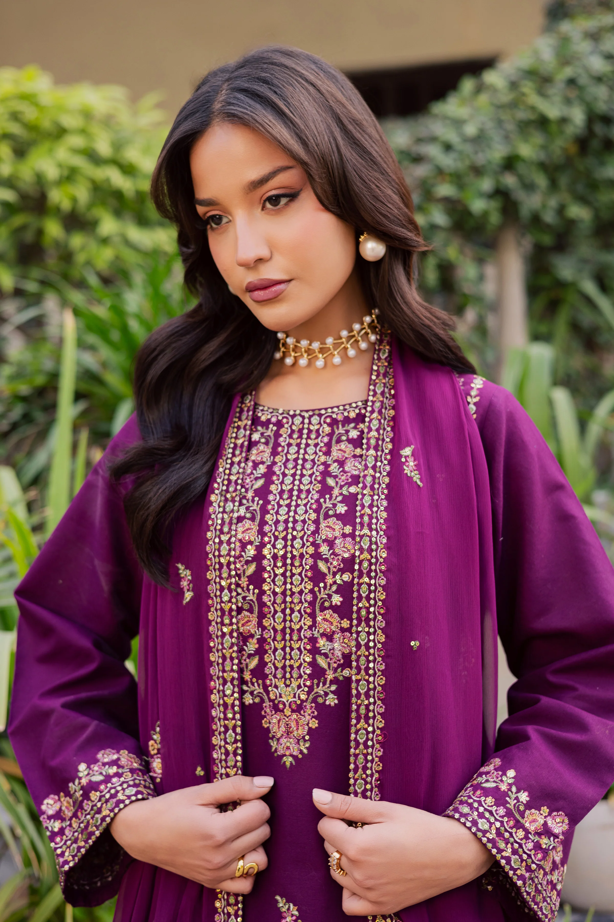 Ruby Rosa 3Pc - Embroidered Khaddar Dress - Image 3