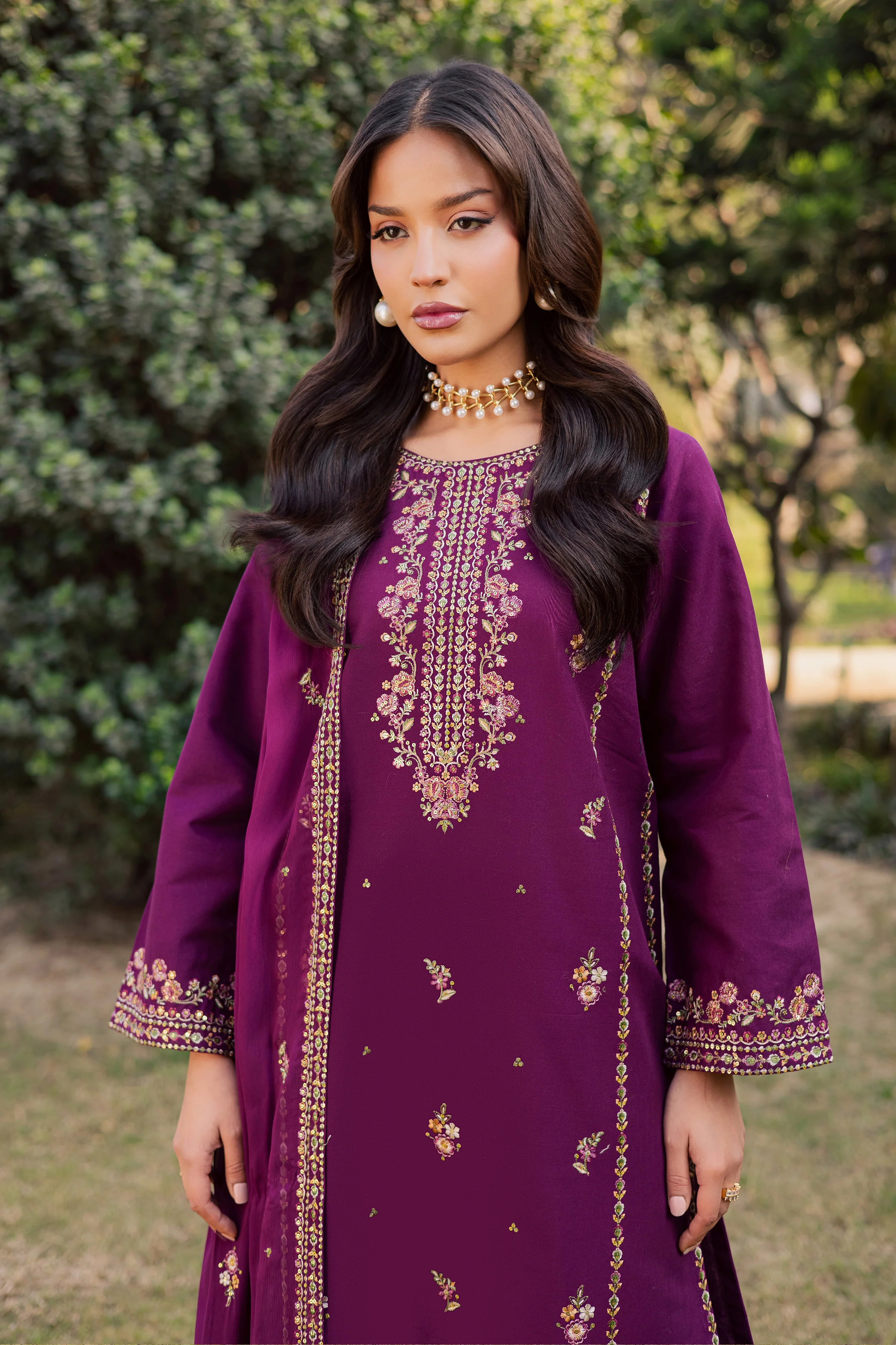 Ruby Rosa 3Pc - Embroidered Khaddar Dress - Image 6
