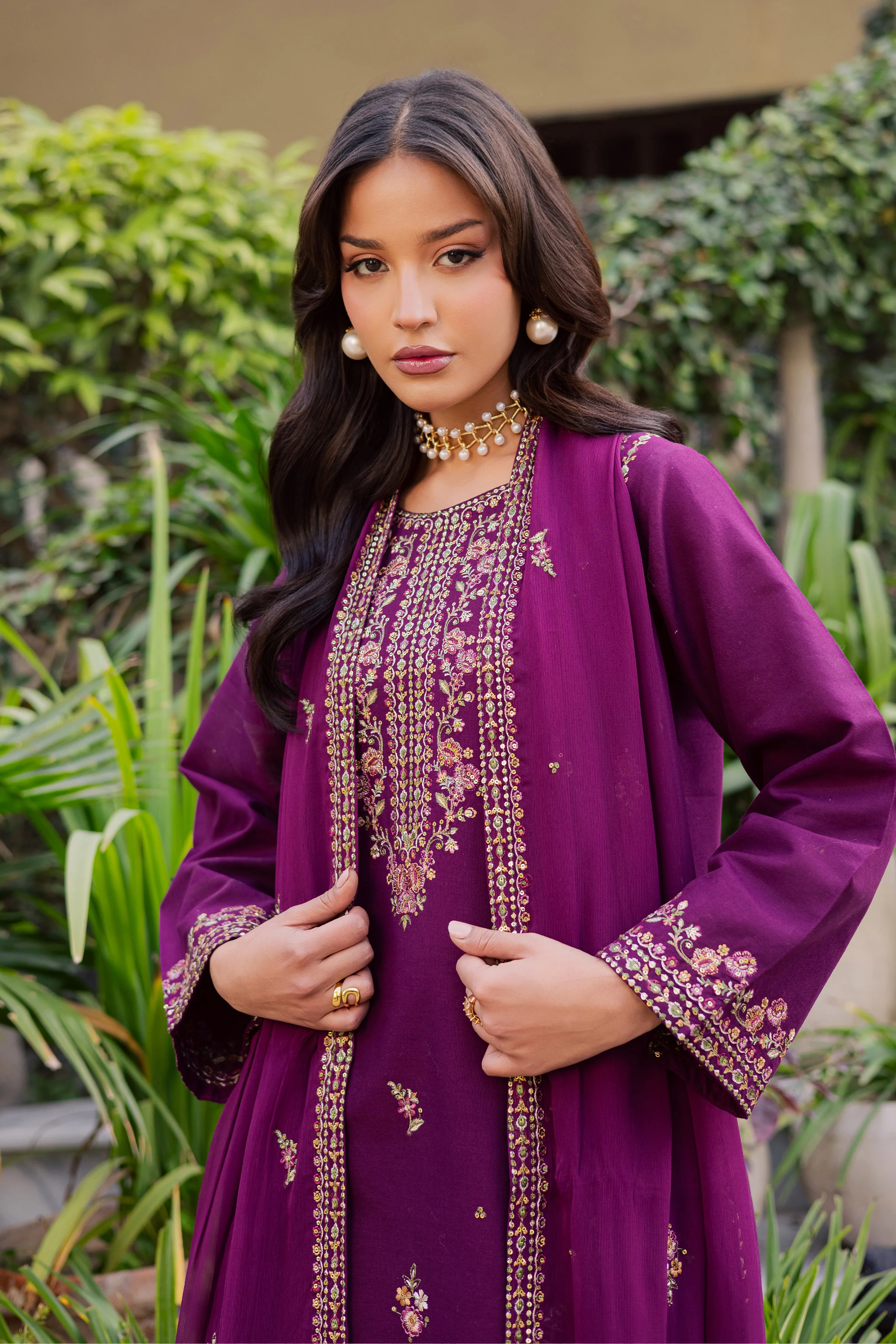 Ruby Rosa 3Pc - Embroidered Khaddar Dress - Image 9